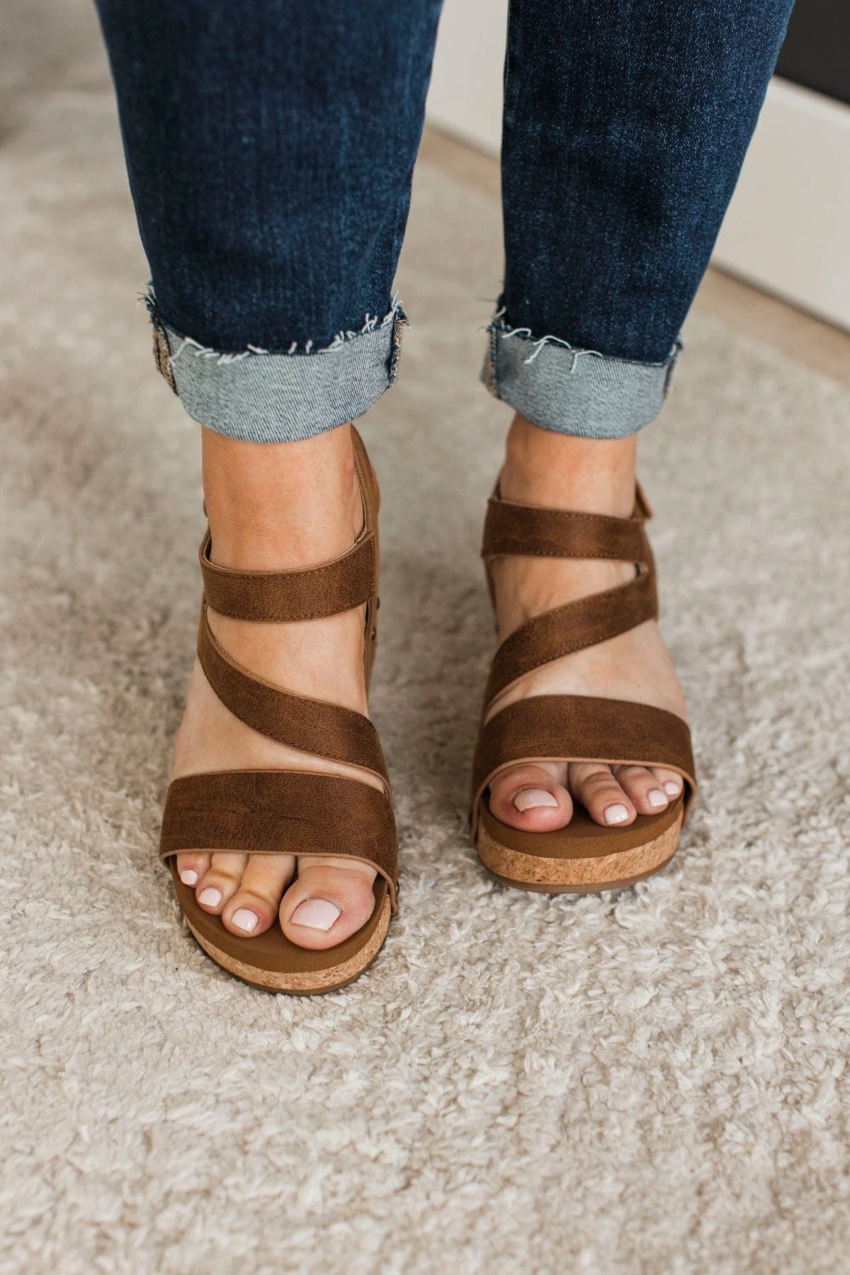 Very G Casper Wedge Sandals- Tan - Image 2