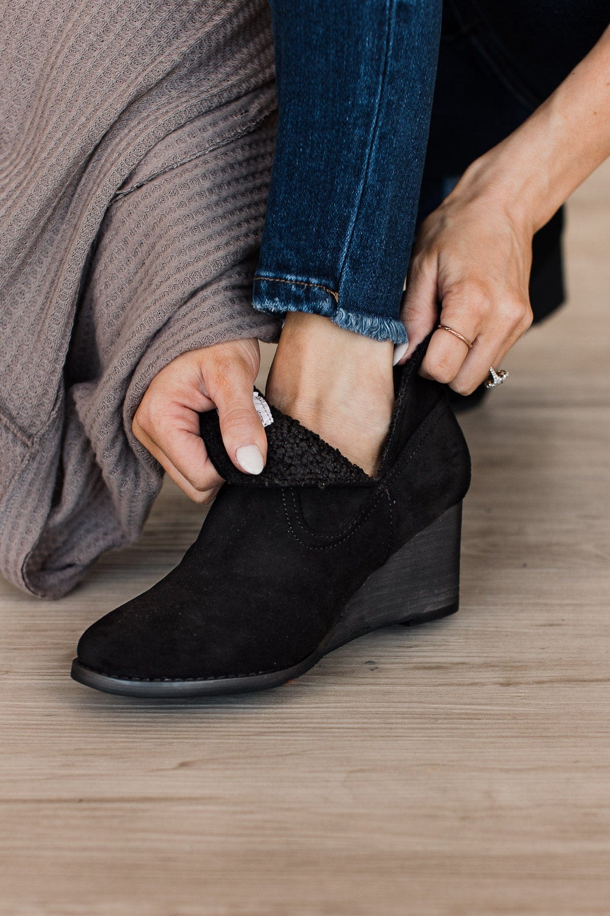 Very G Ember Wedge Booties- Black - Image 2