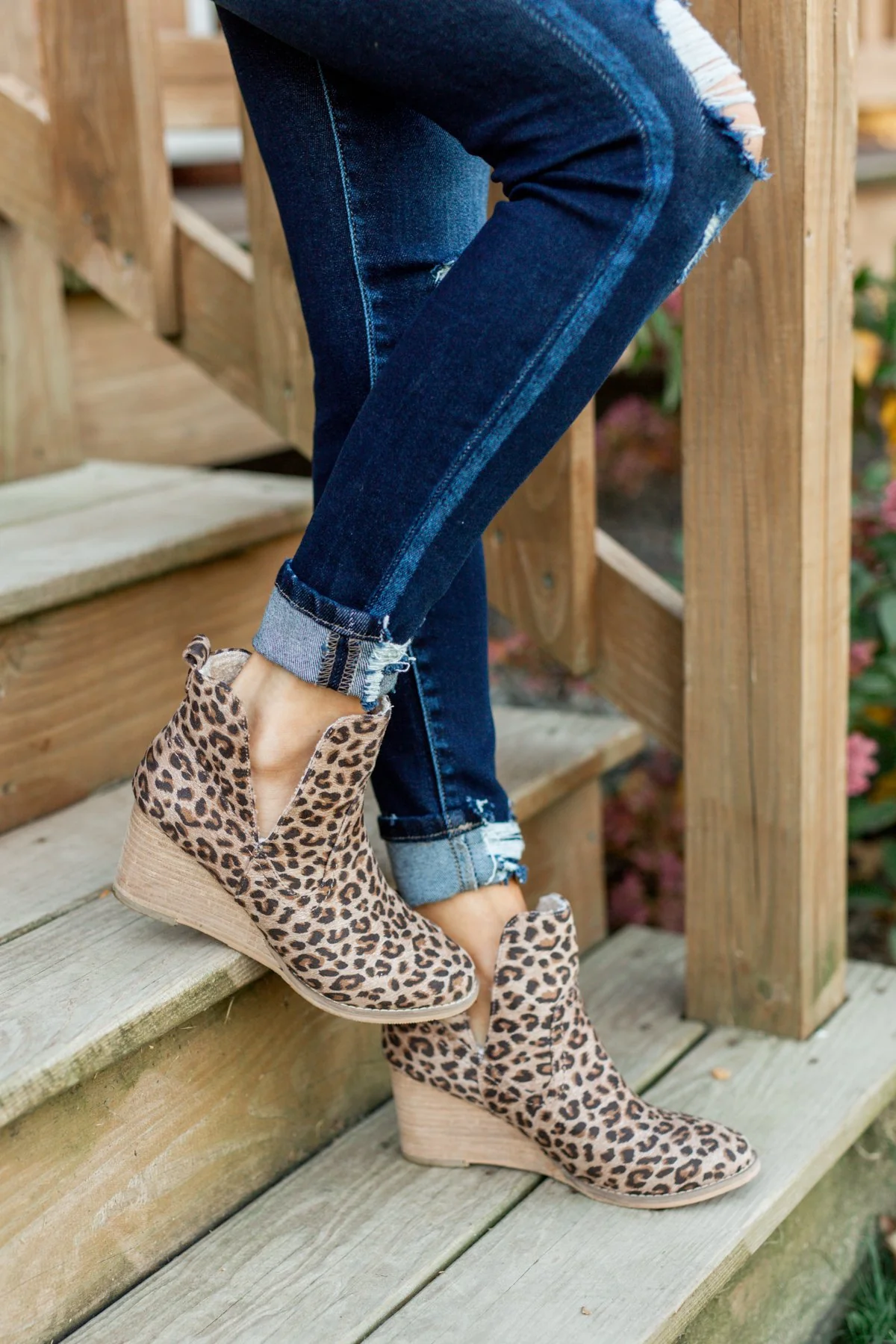 Very G Erika Wedge Booties- Leopard - Image 2