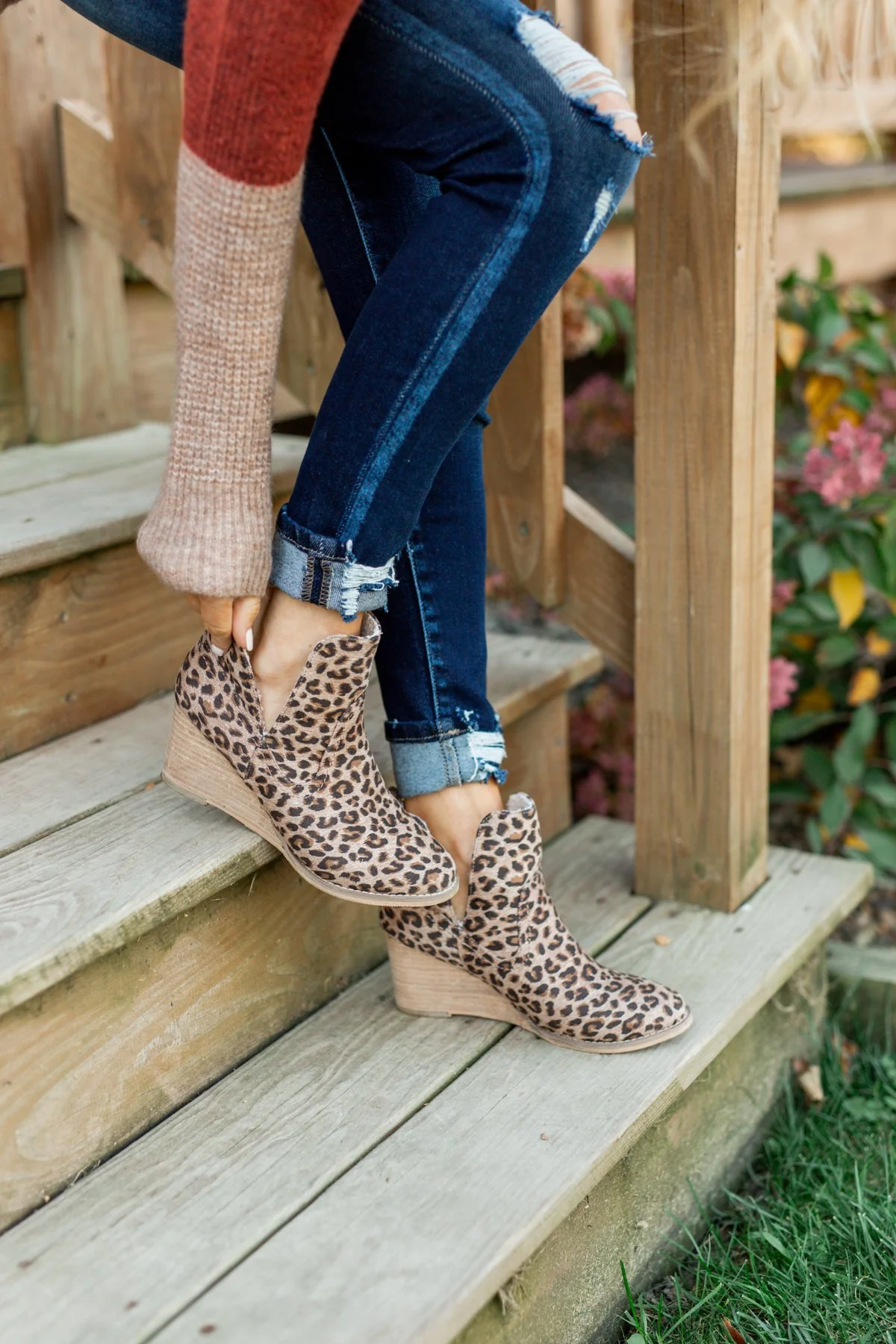 Very G Erika Wedge Booties- Leopard - Image 3