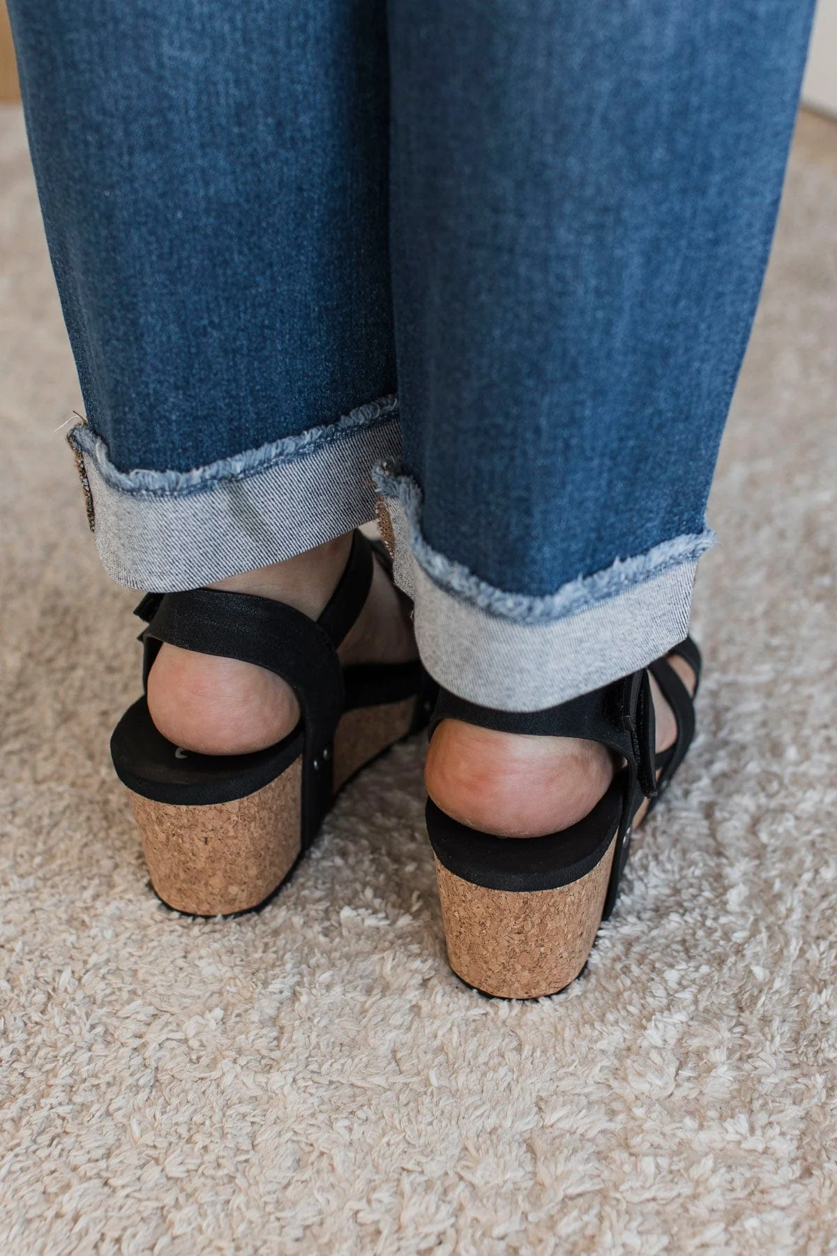 Very G Hariett Wedge Sandals- Black - Image 3