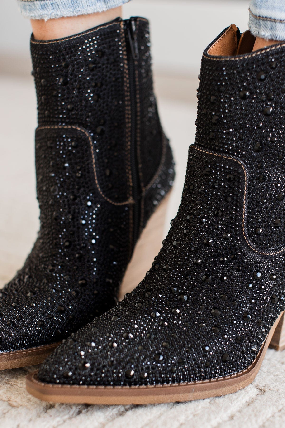 Very G Kady Denim Boots- Black - Image 2