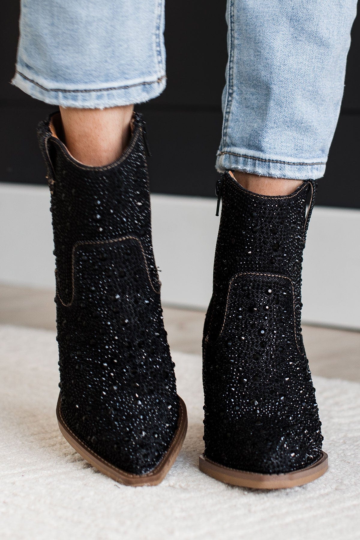 Very G Kady Denim Boots- Black - Image 4