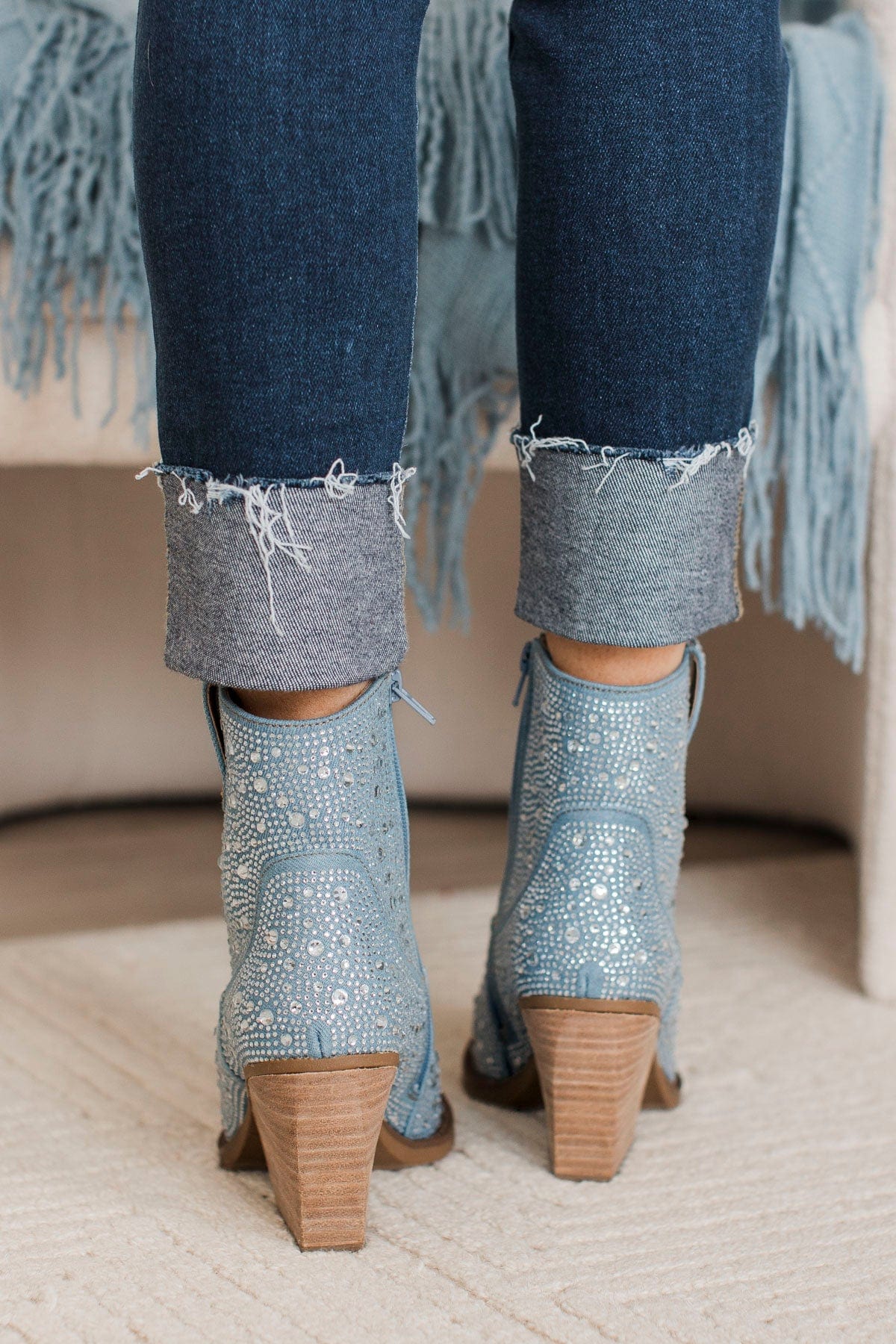 Very G Kady Denim Boots- Blue - Image 3