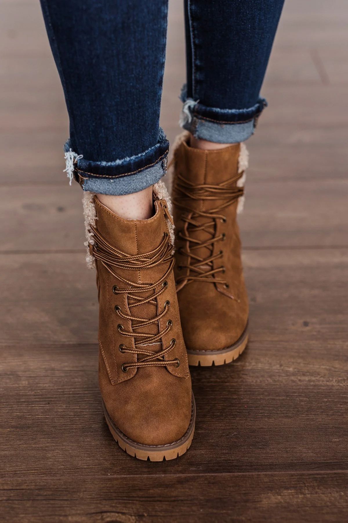 Very G Olivia Lace Up Boot- Tan - Image 2