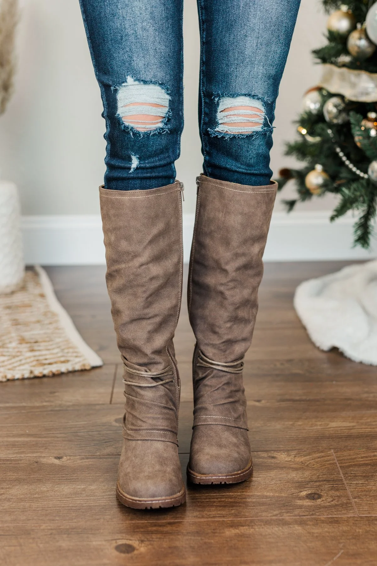 Very G Rooney Tall Boots- Taupe - Image 2