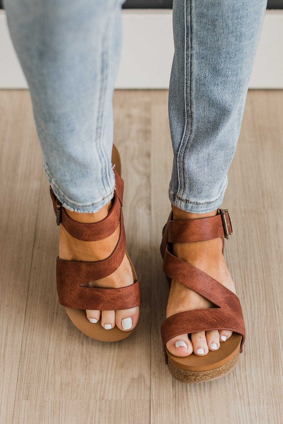 Very G Shayne Wedge Sandals- Rust - Image 2