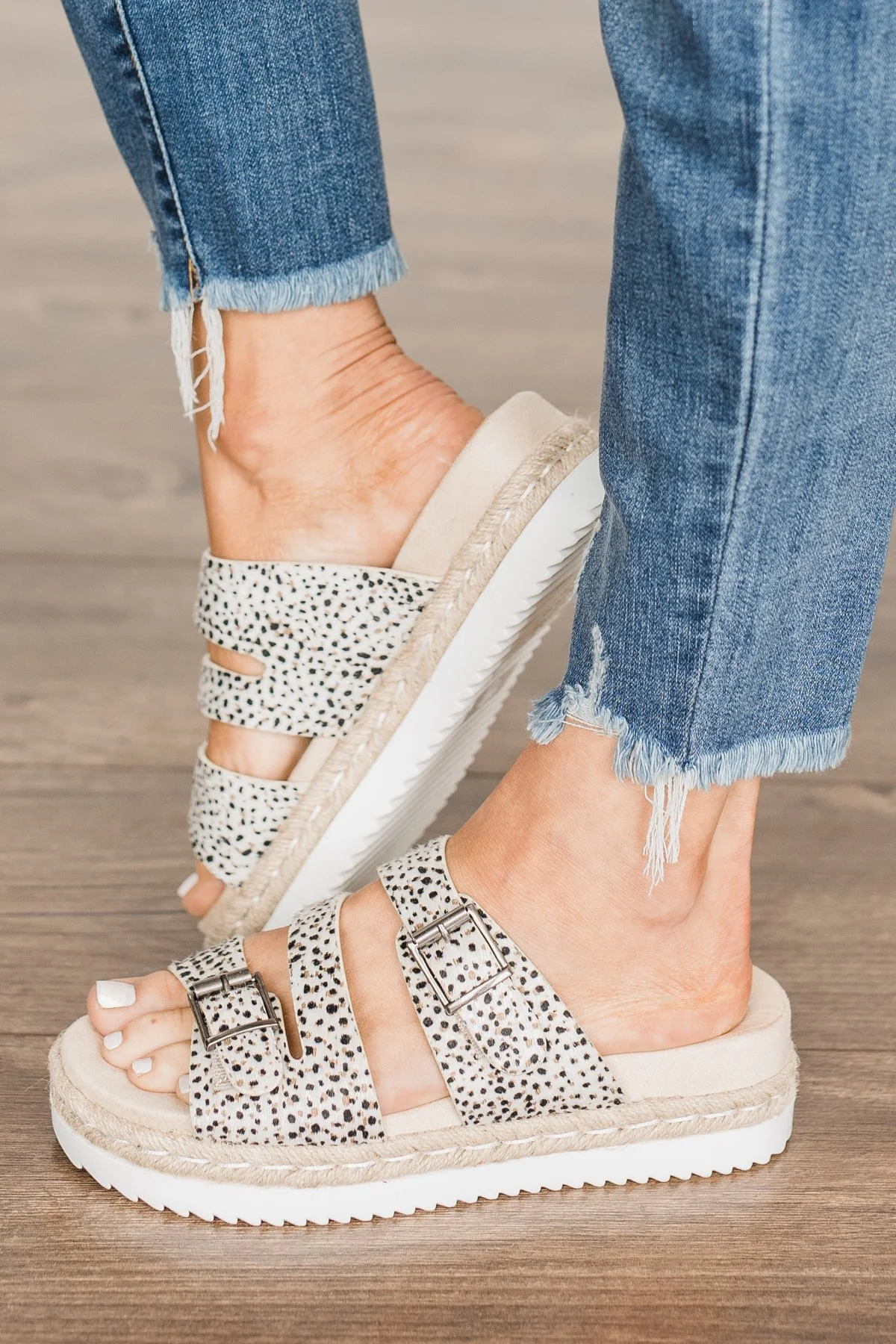 Very G Travel Platform Sandals- Beige - Image 2