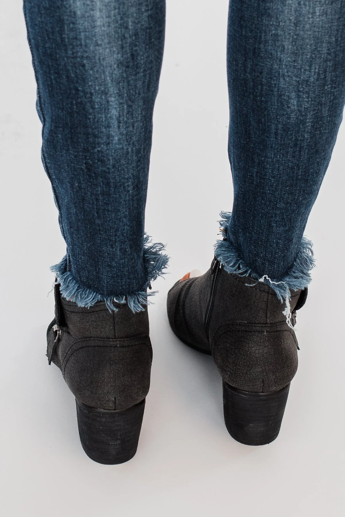 Very G Wonderluet Peep Toe Booties- Black - Image 5