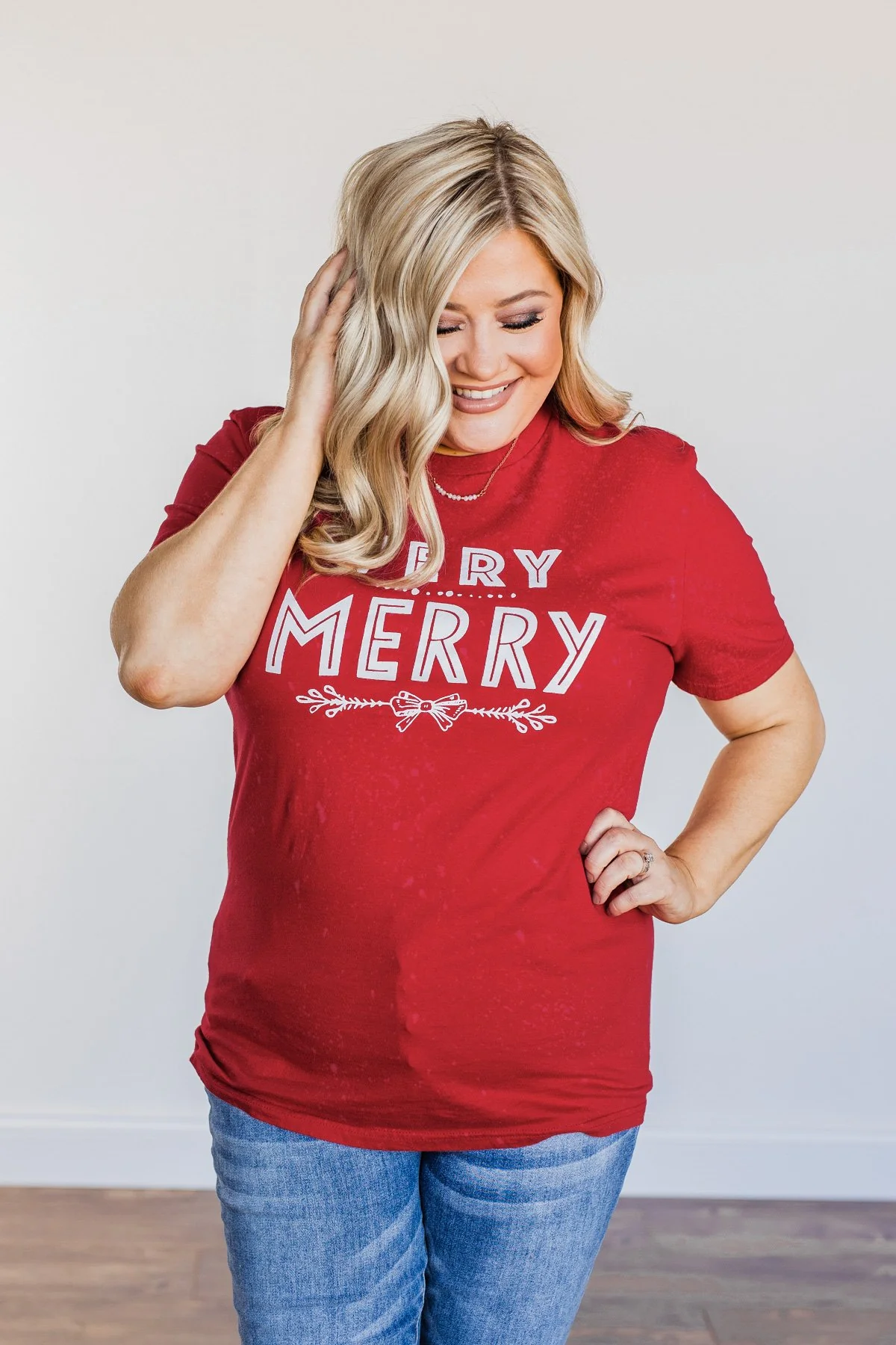 "Very Merry" Graphic Tee- Red - Image 3
