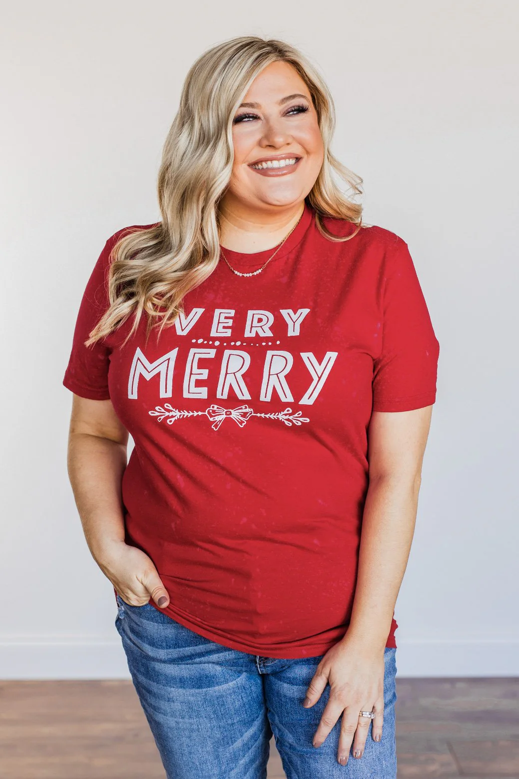 "Very Merry" Graphic Tee- Red - Image 9