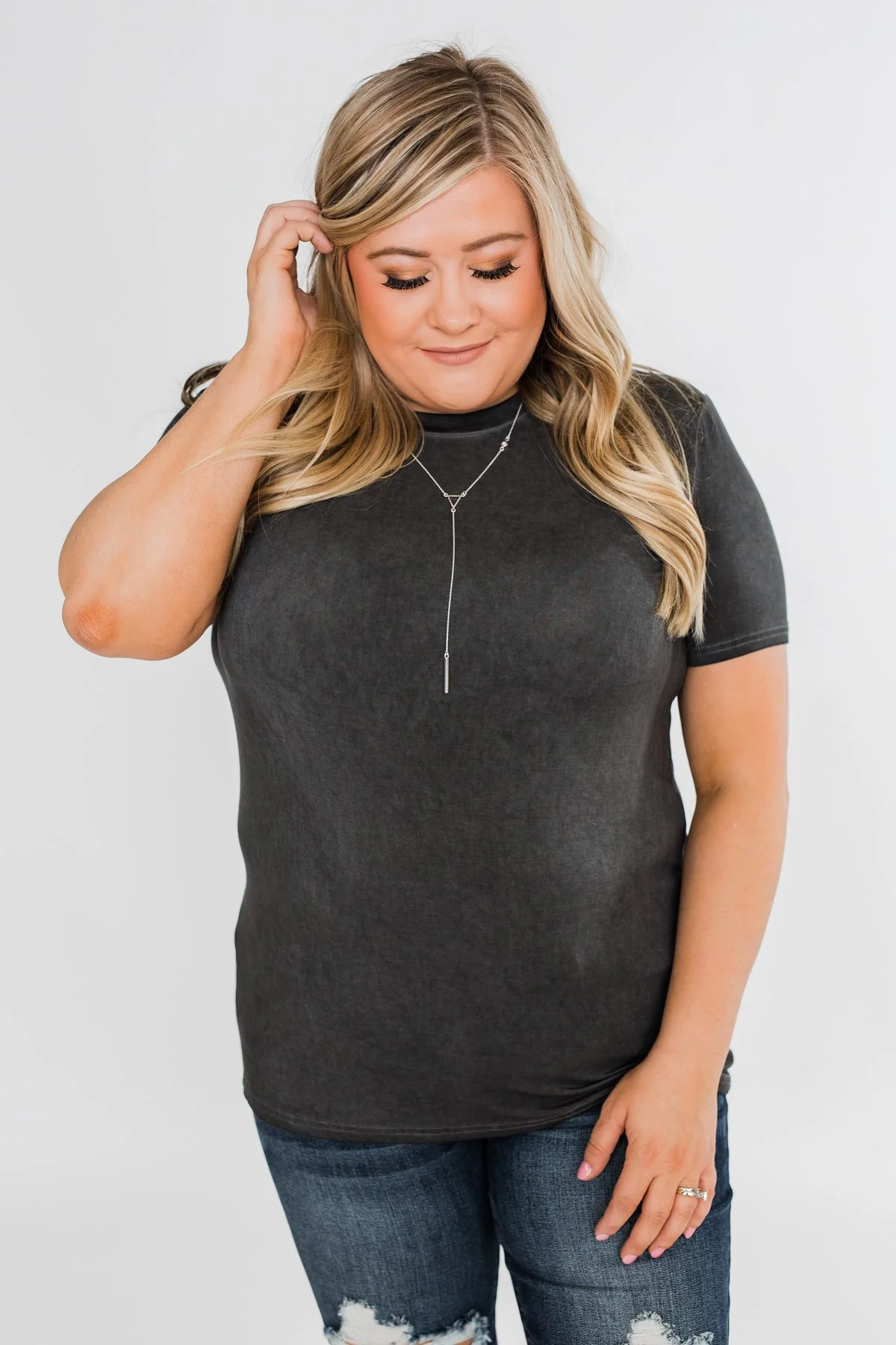 Vintage Beauty Short Sleeve Top- Charcoal - Image 8