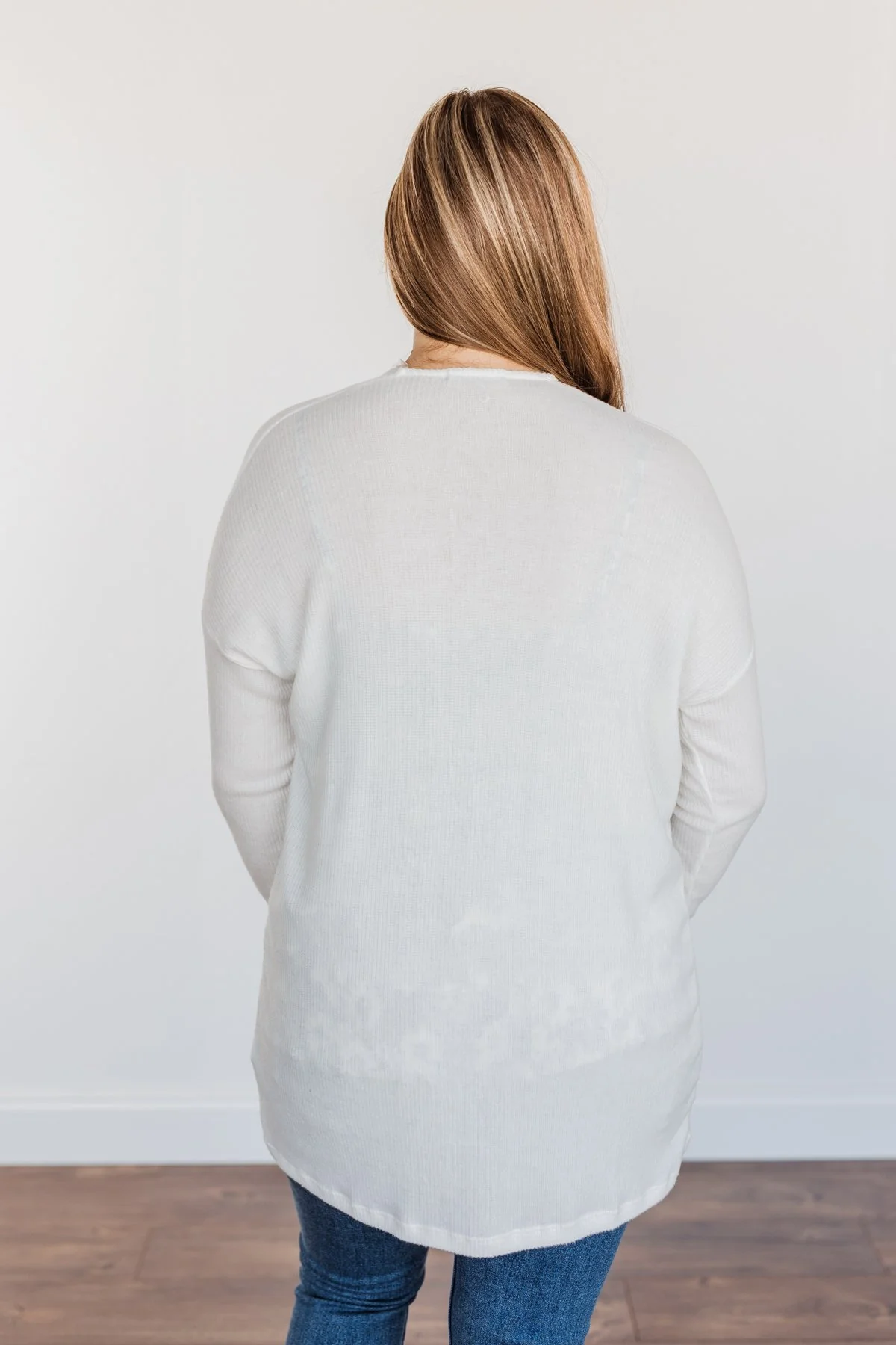 Vision Of Love Ribbed Knit Cardigan- Ivory - Image 7