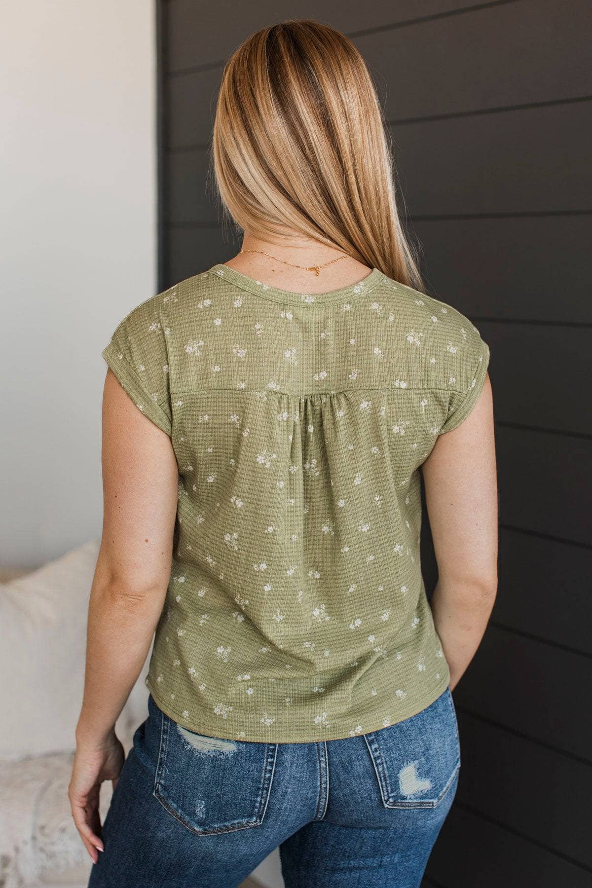 Waiting For Something Great Floral Top- Sage - Image 8