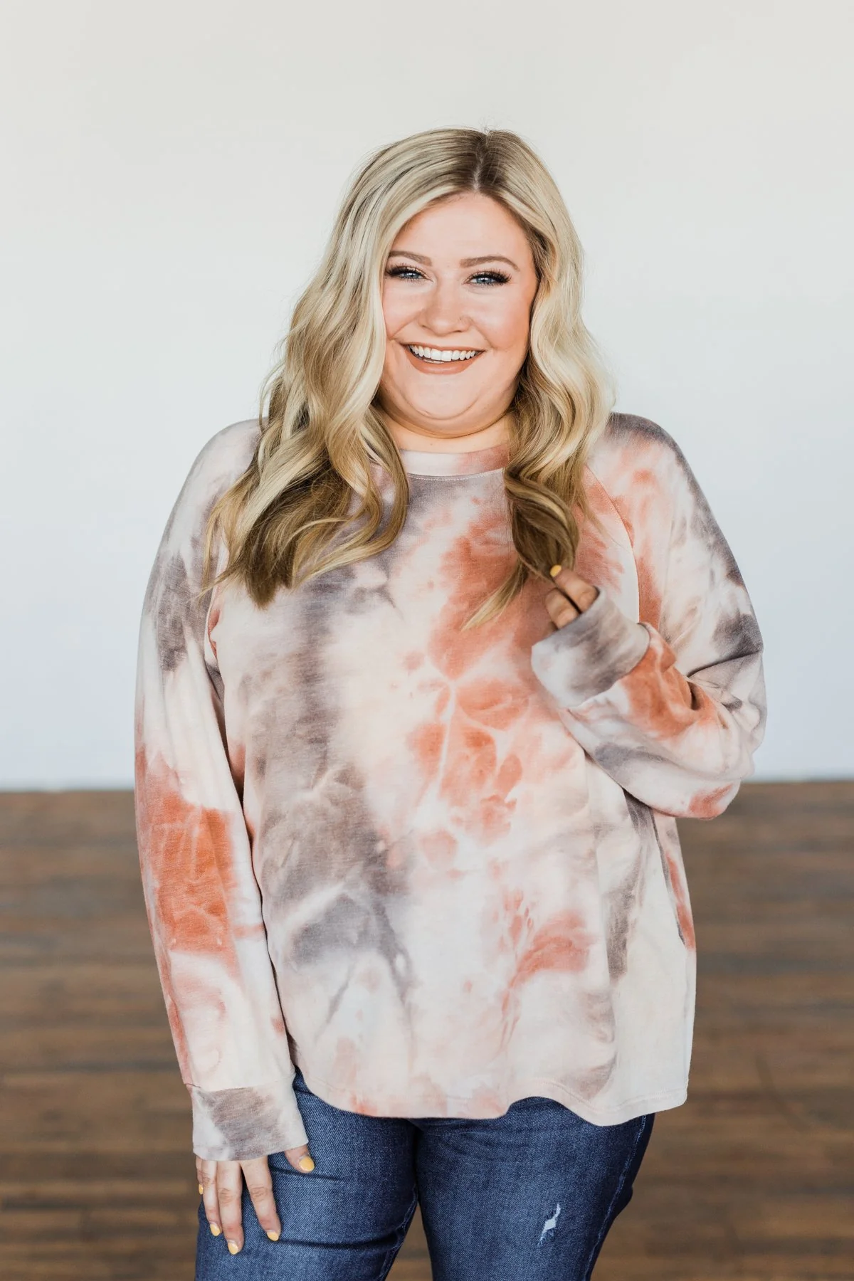 Waiting For Your Love Tie Dye Top- Beige, Rust, & Taupe - Image 11