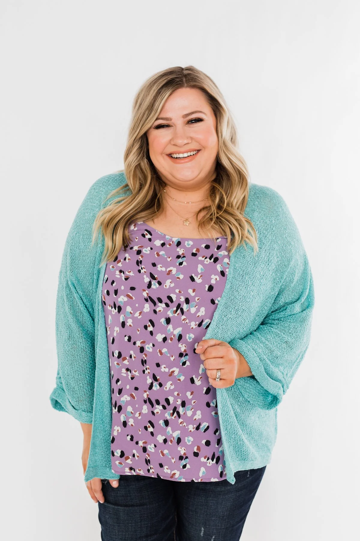 Waiting On A Miracle Knitted Cardigan- Deep Aqua Blue - Image 6