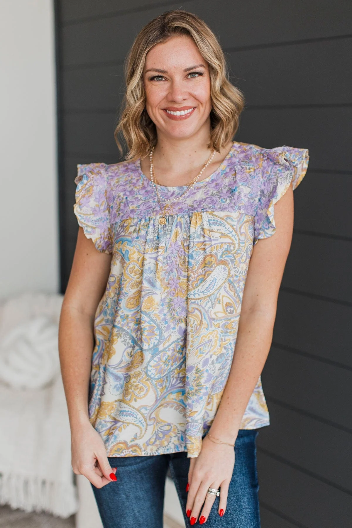Waking Memories Floral Blouse- Lavender - Image 4