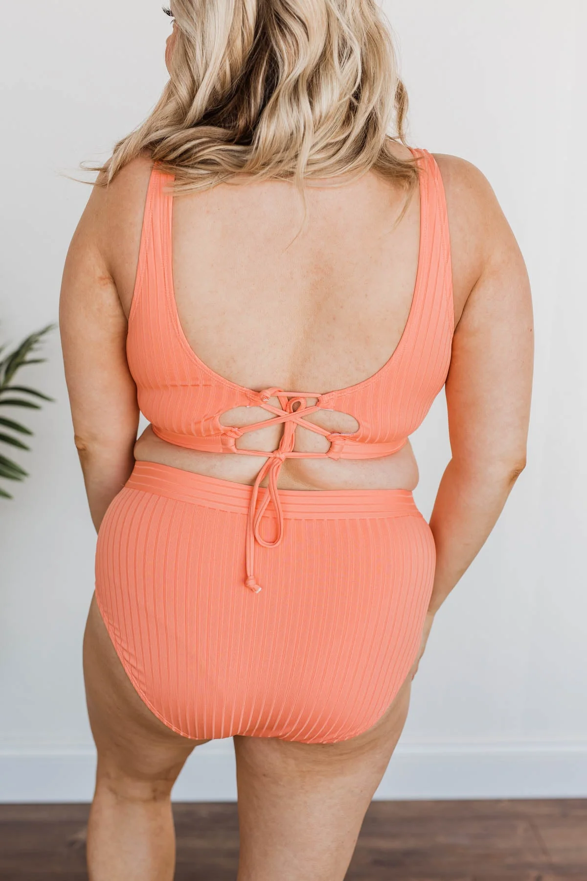Walk Along The Beach Ribbed Swim Top- Sherbert - Image 13