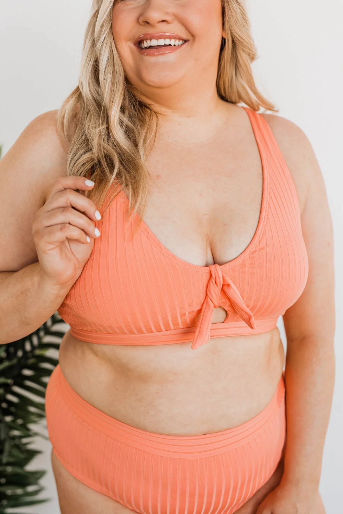 Walk Along The Beach Ribbed Swim Top- Sherbert - Image 15