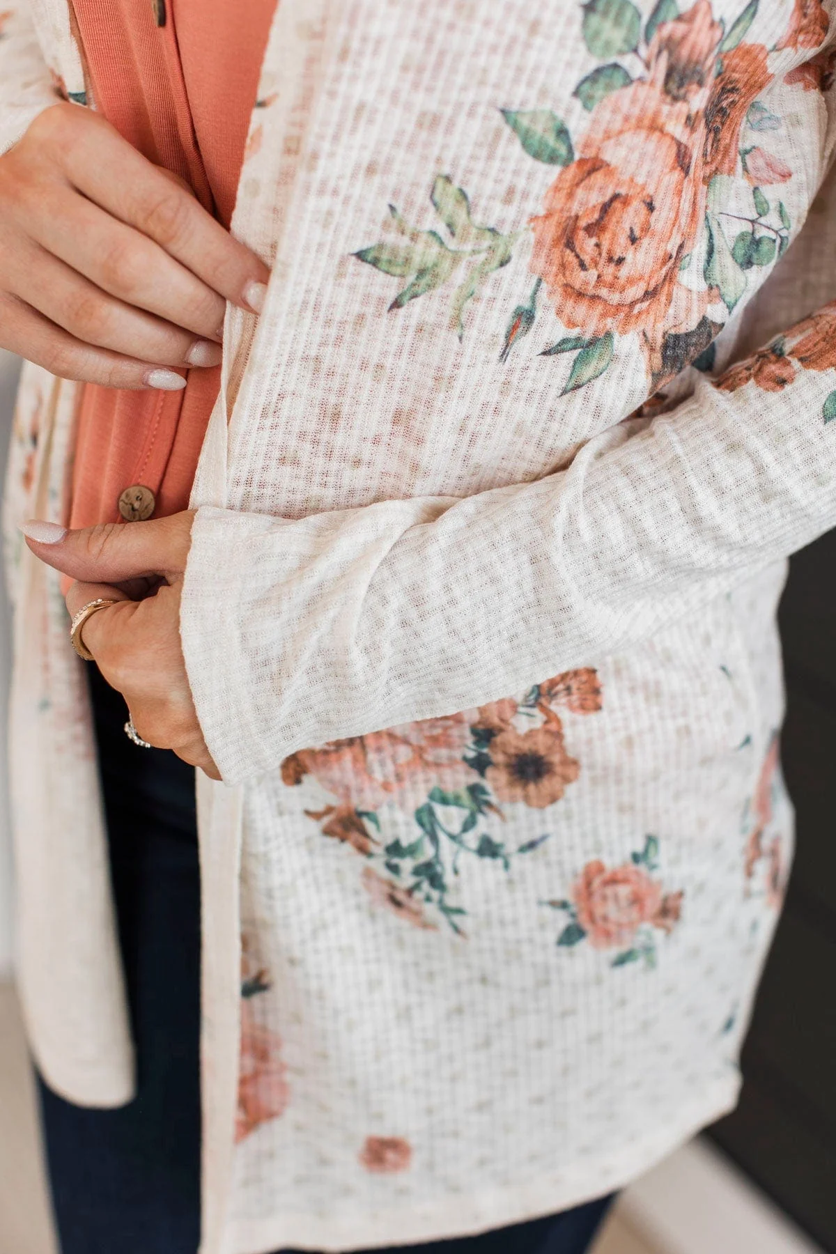 Walk By My Side Floral Cardigan- Ivory - Image 3
