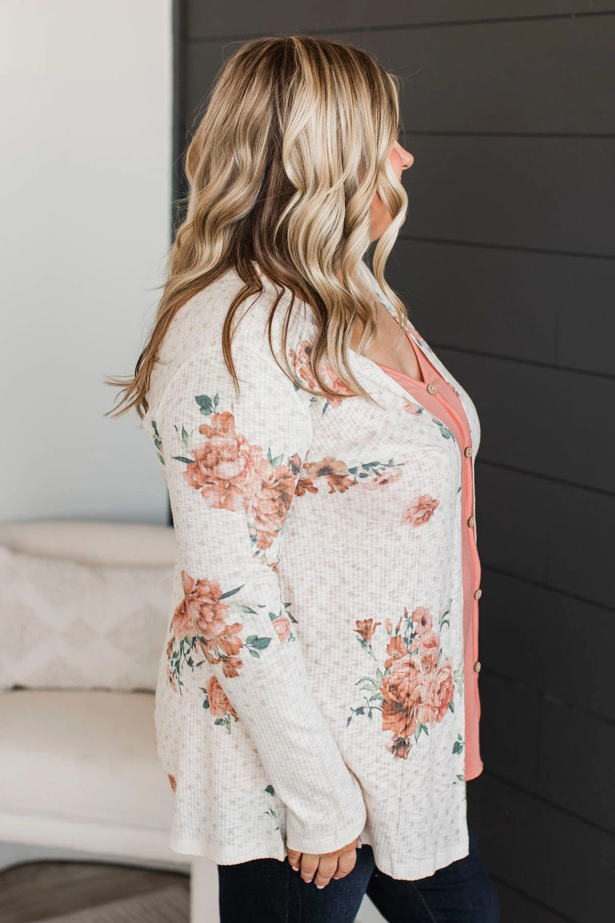 Walk By My Side Floral Cardigan- Ivory - Image 6