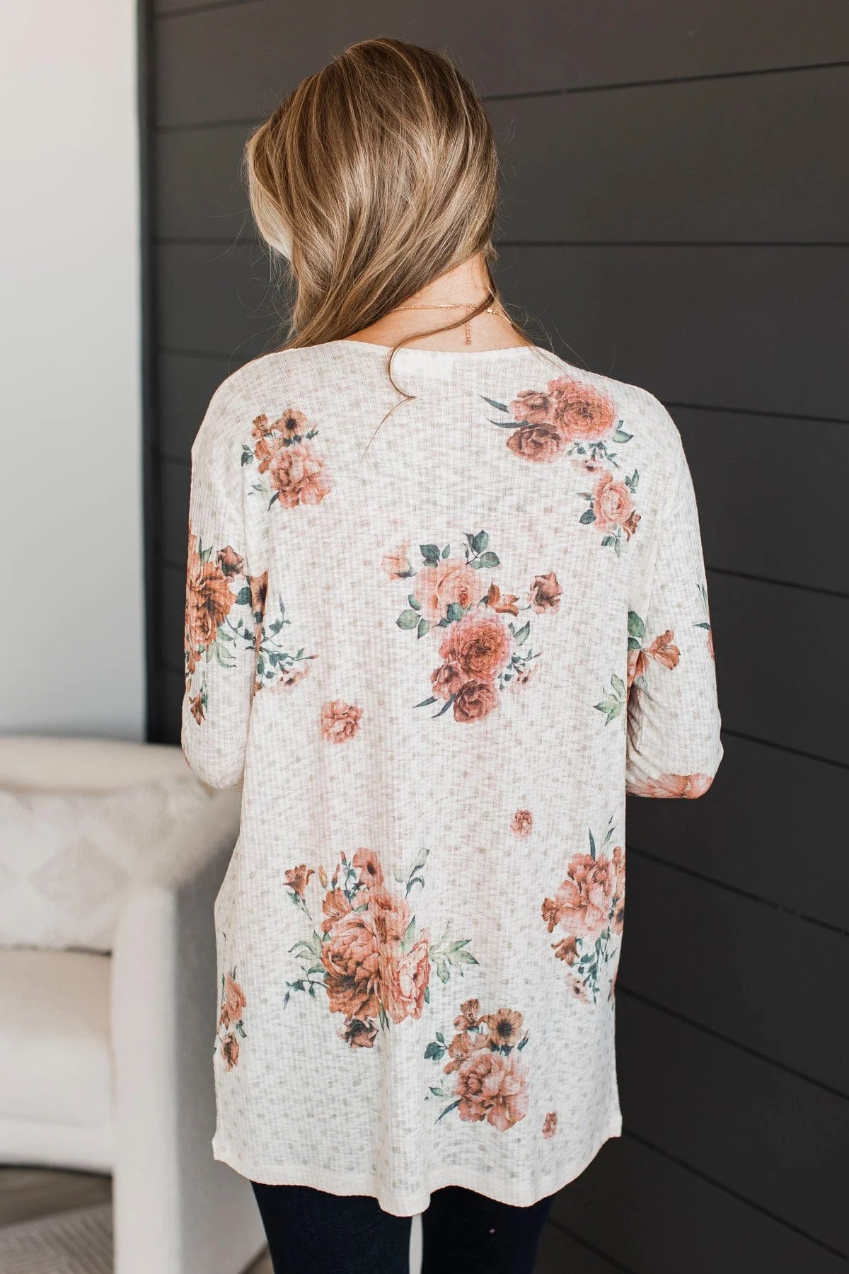 Walk By My Side Floral Cardigan- Ivory - Image 9