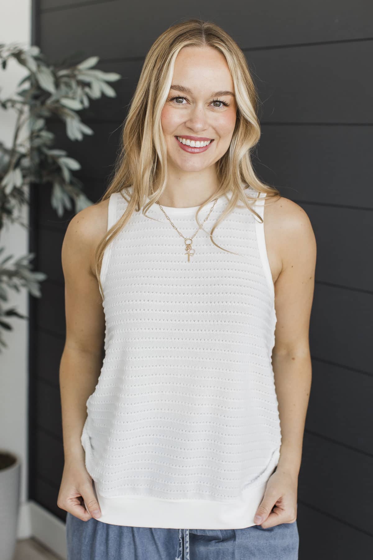 Walk With Confidence Knit Tank Top- Ivory - Image 2