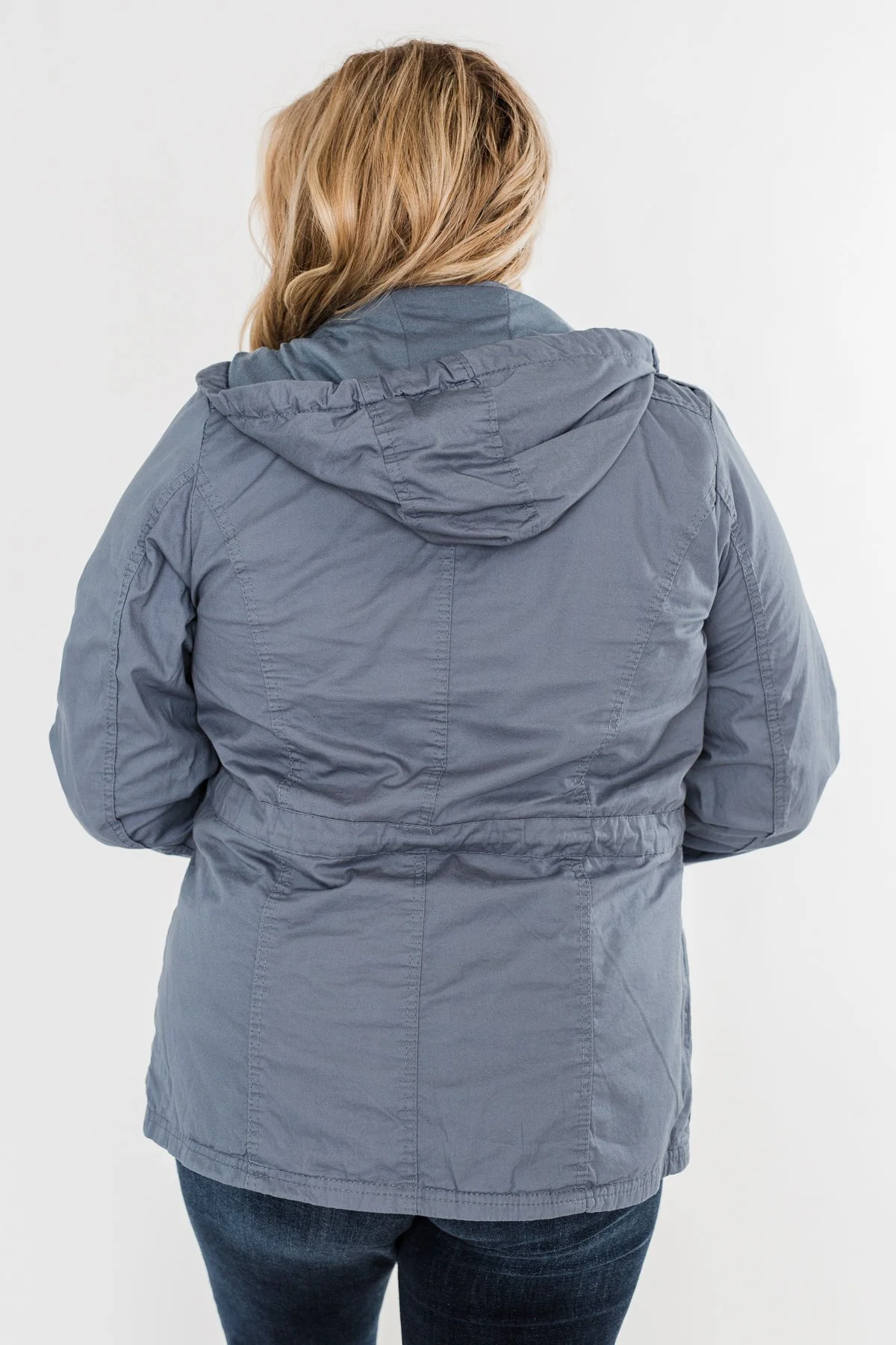 Walk With Me Cinch Jacket- Slate Blue - Image 12