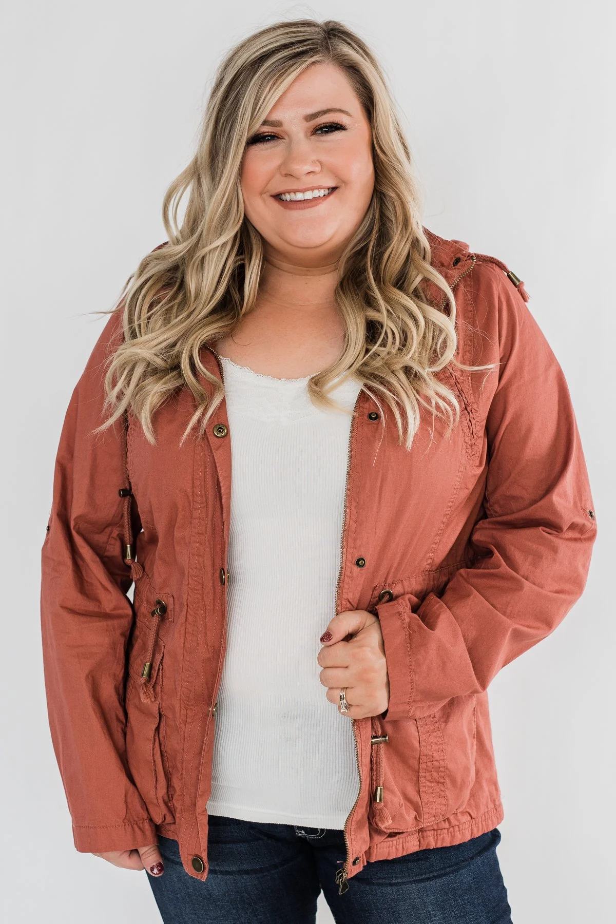 Walk With Me Cinch Jacket- Soft Rust - Image 2
