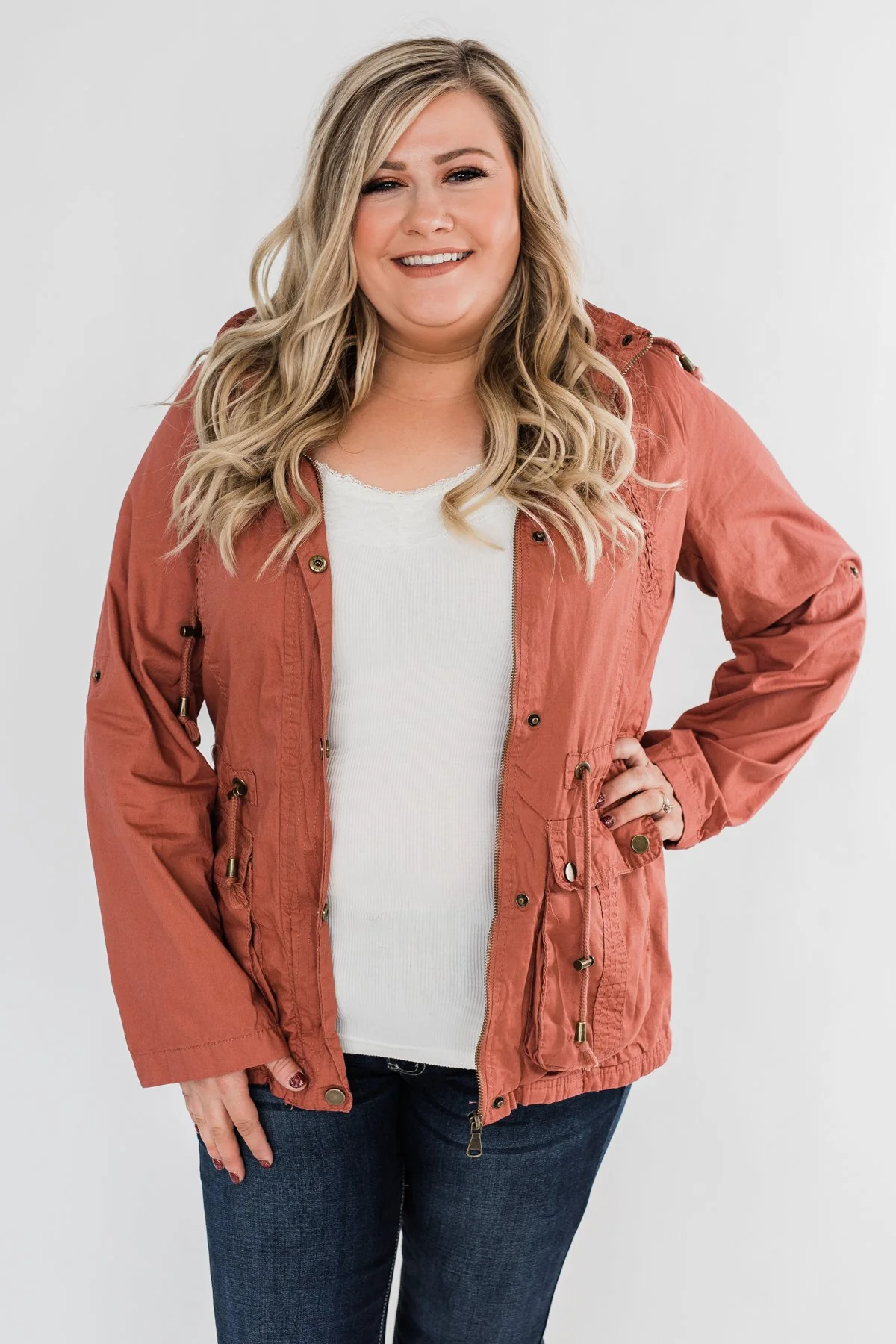 Walk With Me Cinch Jacket- Soft Rust - Image 3