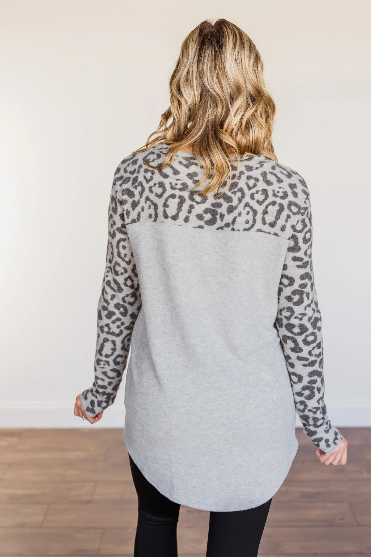 Walk With Pride Leopard Color Block Top- Grey - Image 10