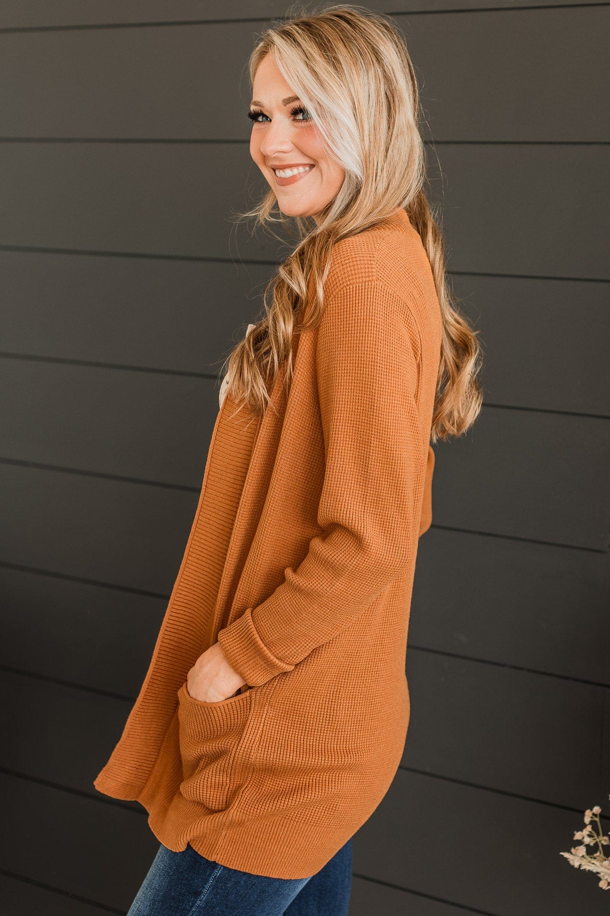 Walking On Clouds Knit Cardigan- Camel - Image 6