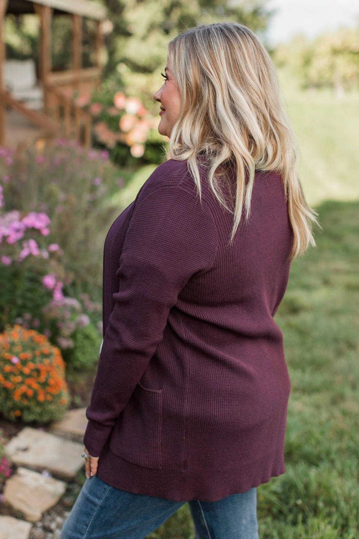 Walking On Clouds Knit Cardigan- Fig - Image 5