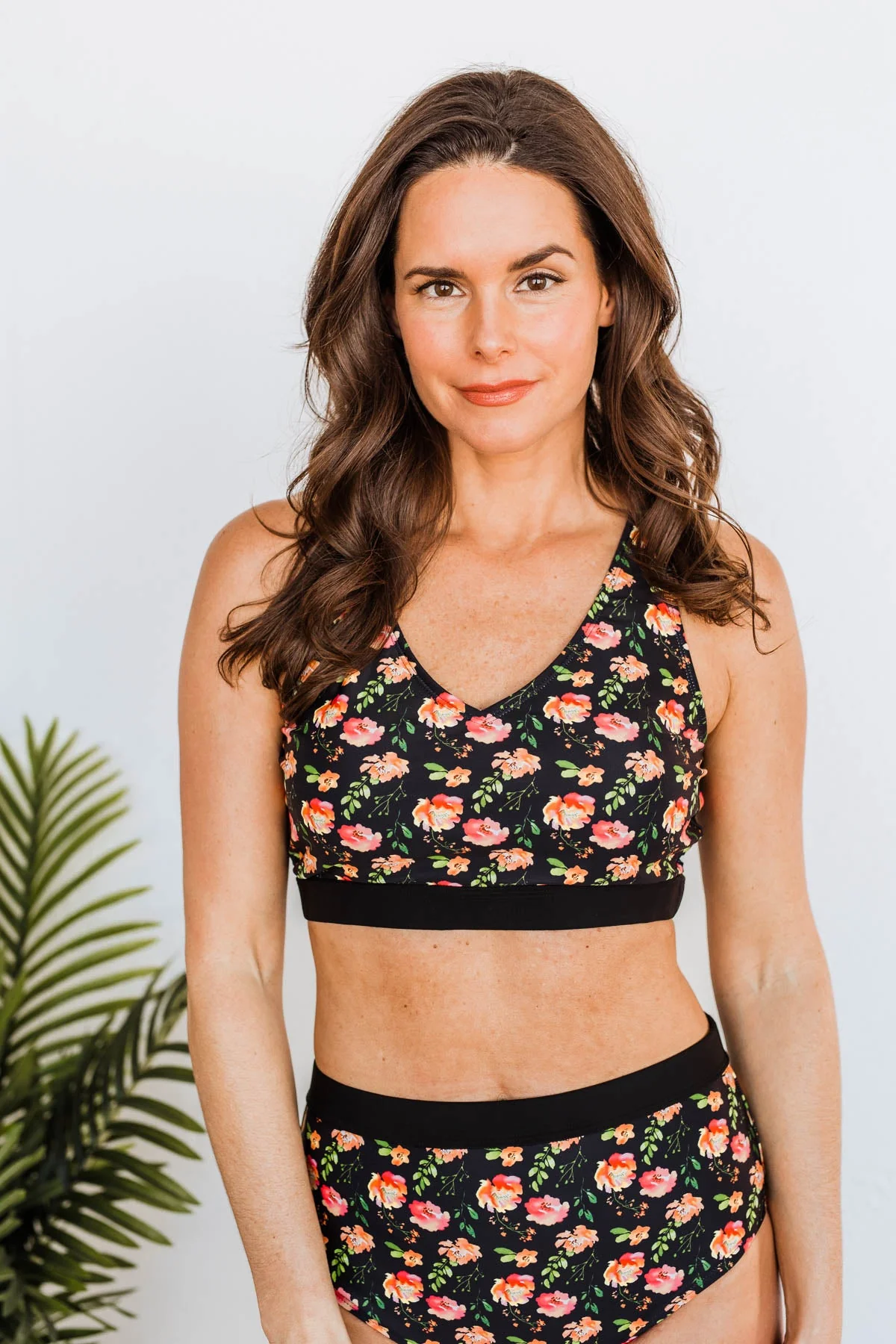 Walking On Sunshine Swim Top- Black Floral - Image 4