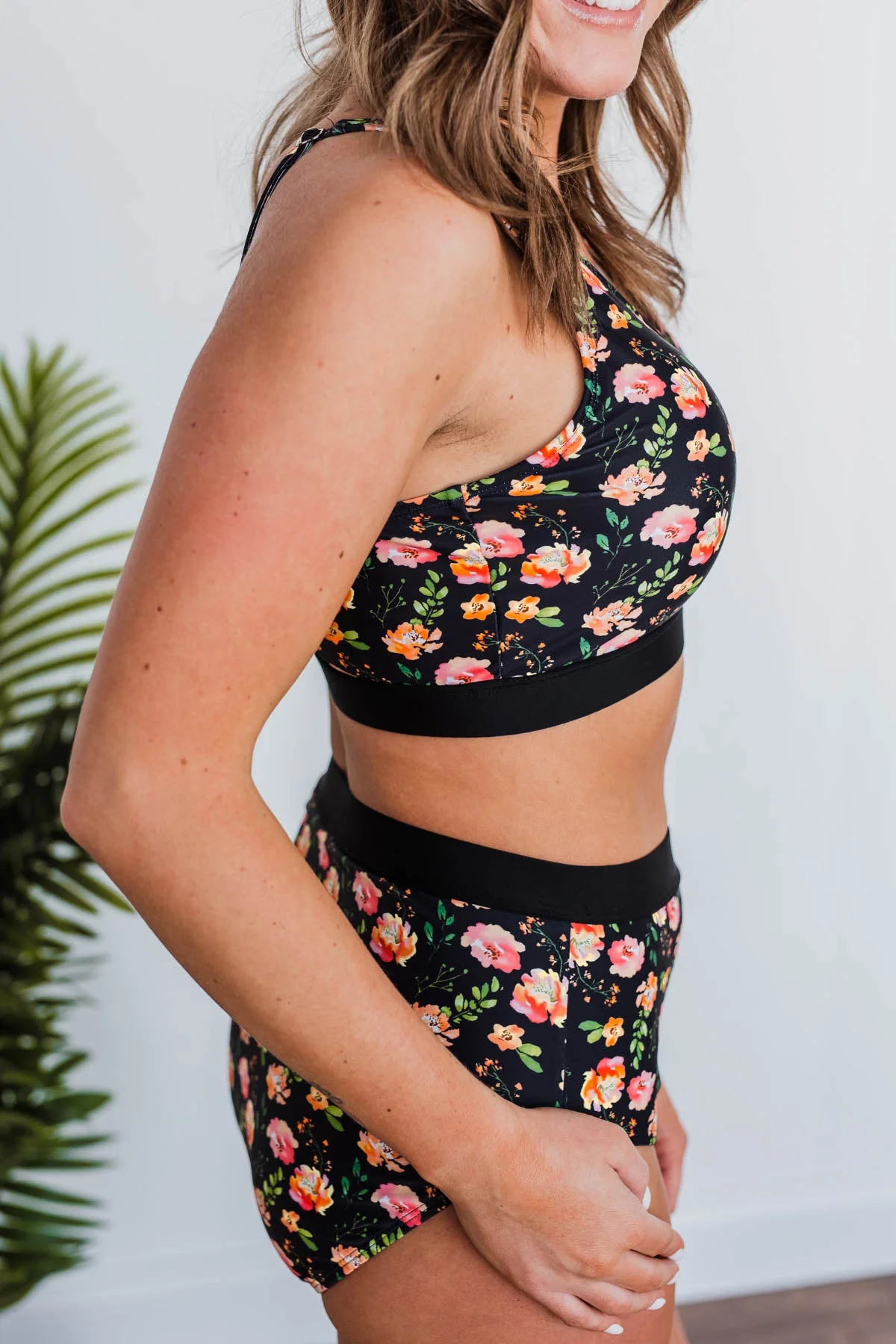 Walking On Sunshine Swim Top- Black Floral - Image 9