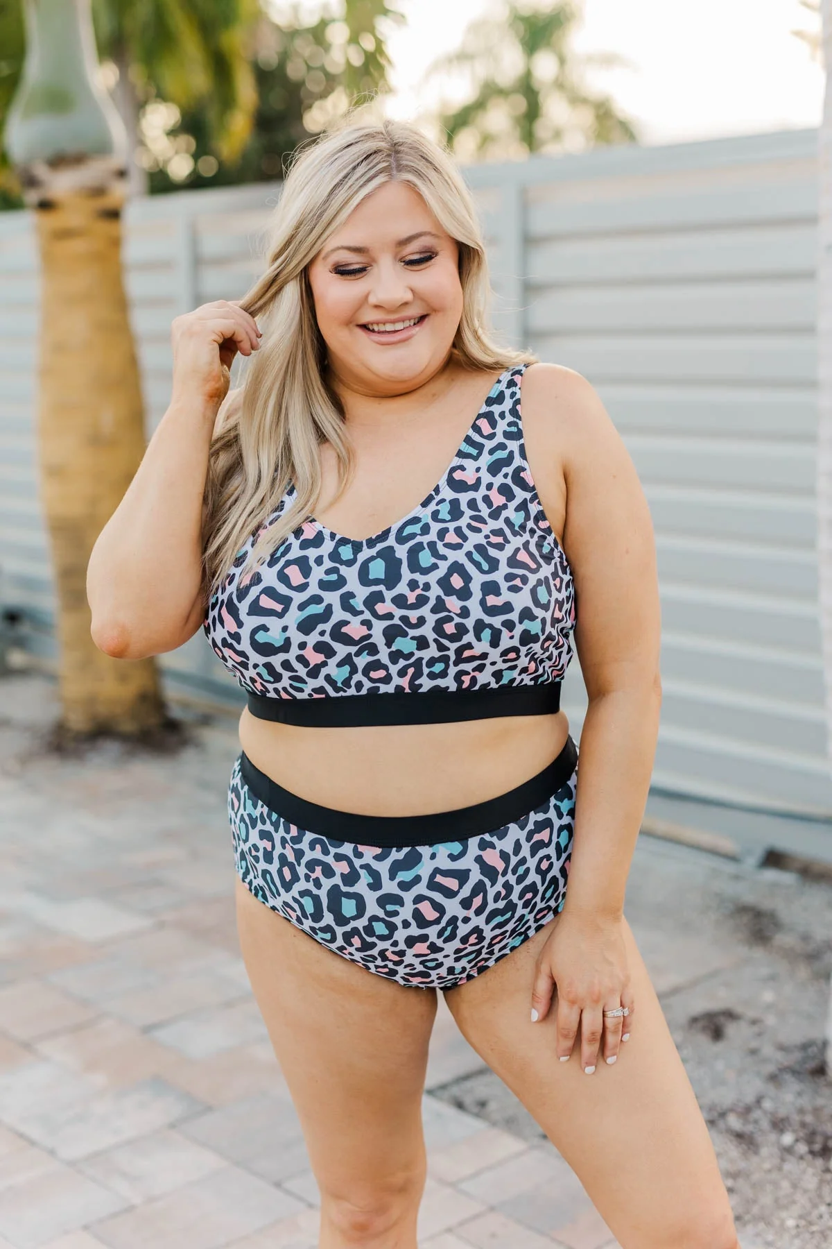 Walking On Sunshine Swim Top- Leopard Multi-Color - Image 10