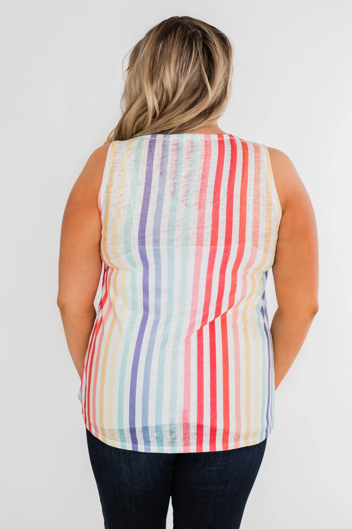 Walking On Sunshine Tie Tank Top- Rainbow - Image 14