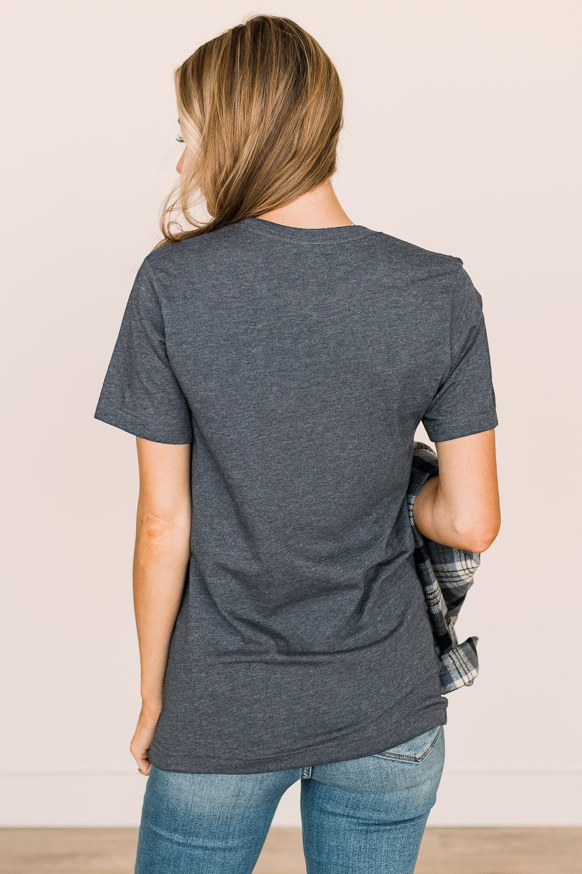 "Wander" Graphic Tee- Heather Navy - Image 7
