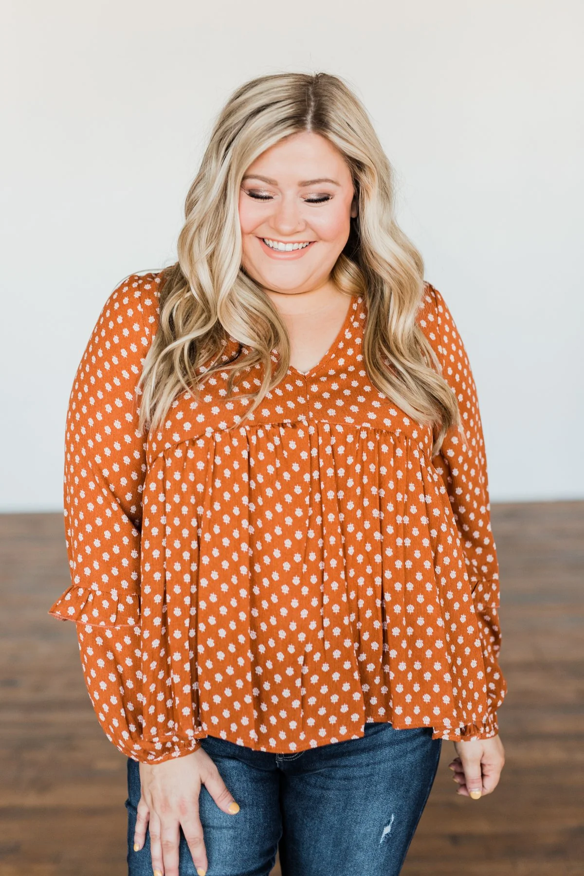 Wander Through The Wildflowers Blouse- Deep Burnt Orange - Image 2