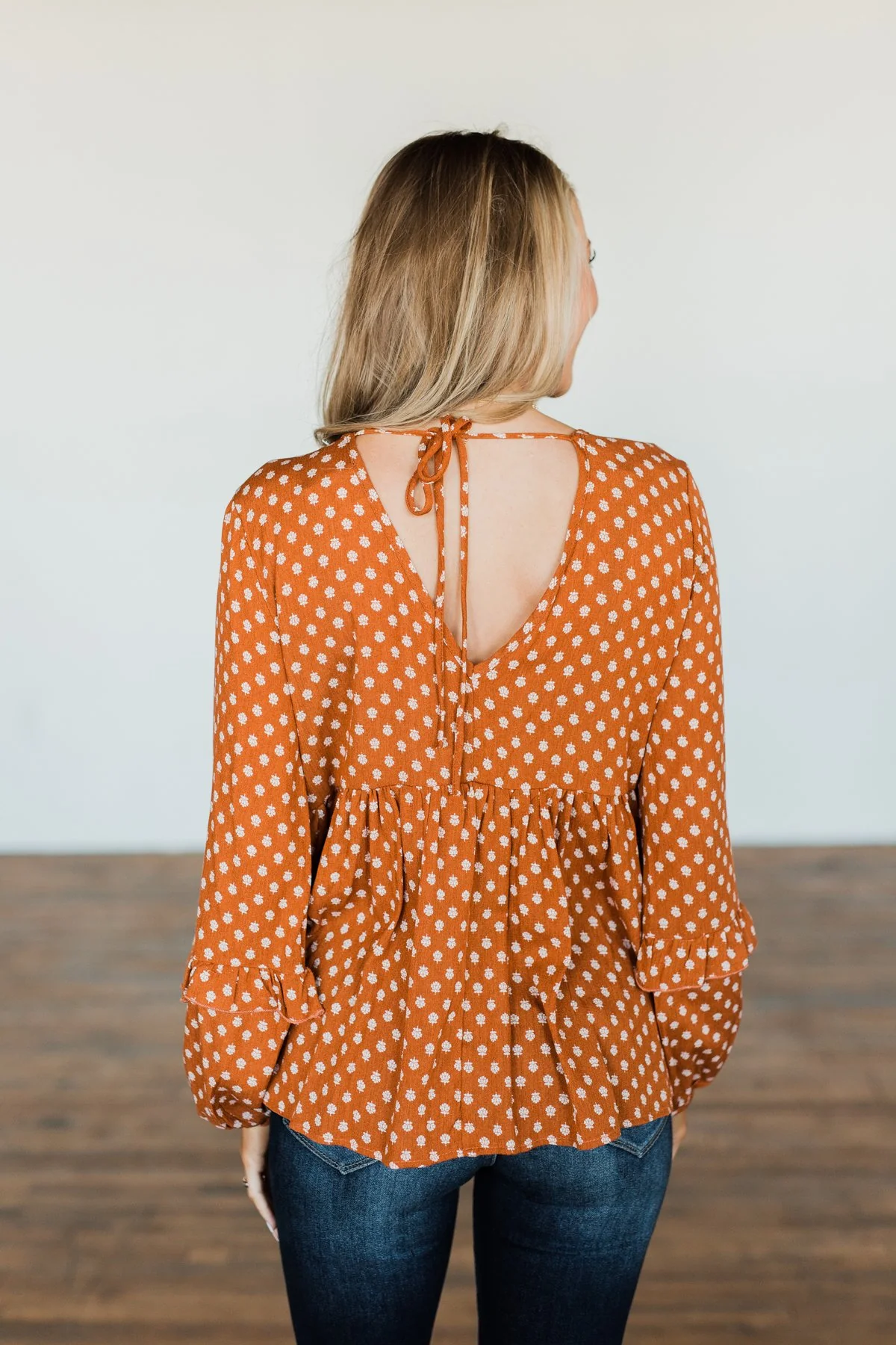 Wander Through The Wildflowers Blouse- Deep Burnt Orange - Image 5