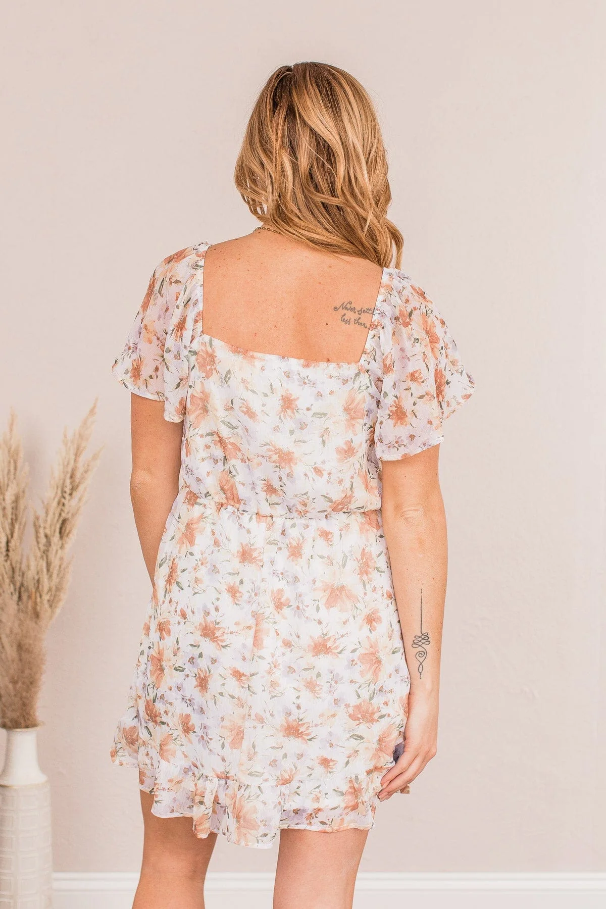 Wandering In The Garden Mini Dress- Ivory - Image 7