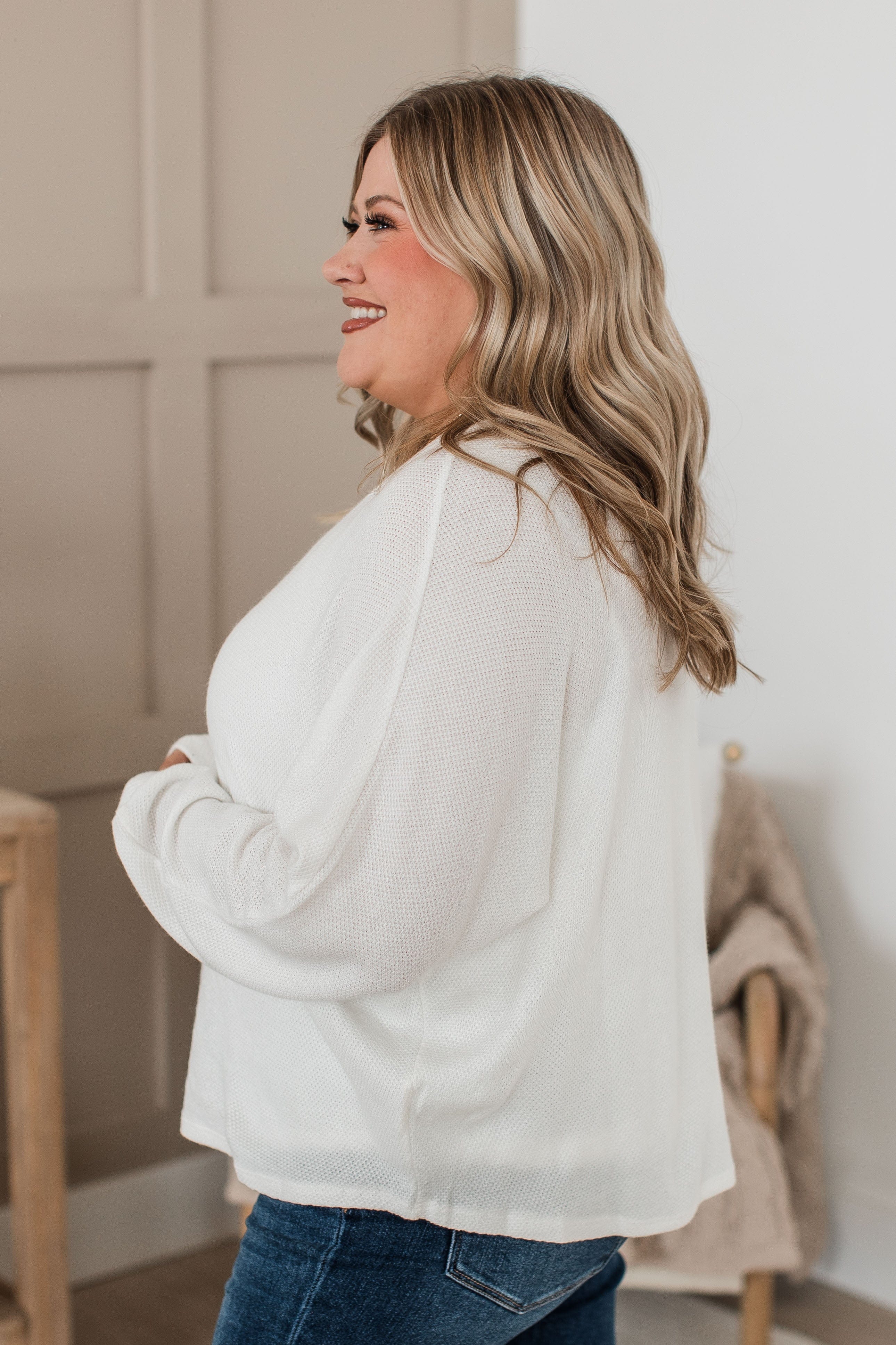 Want To Be Adored Knit Top- Ivory - Image 2