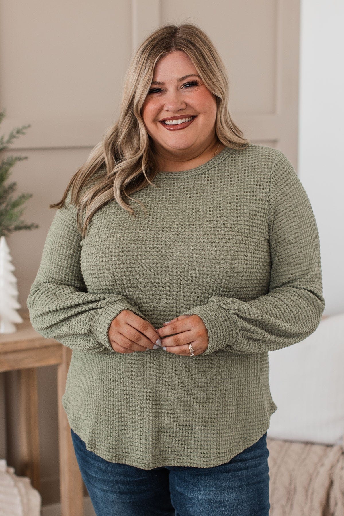 Want To Be Loved Knit Top- Sage - Image 5