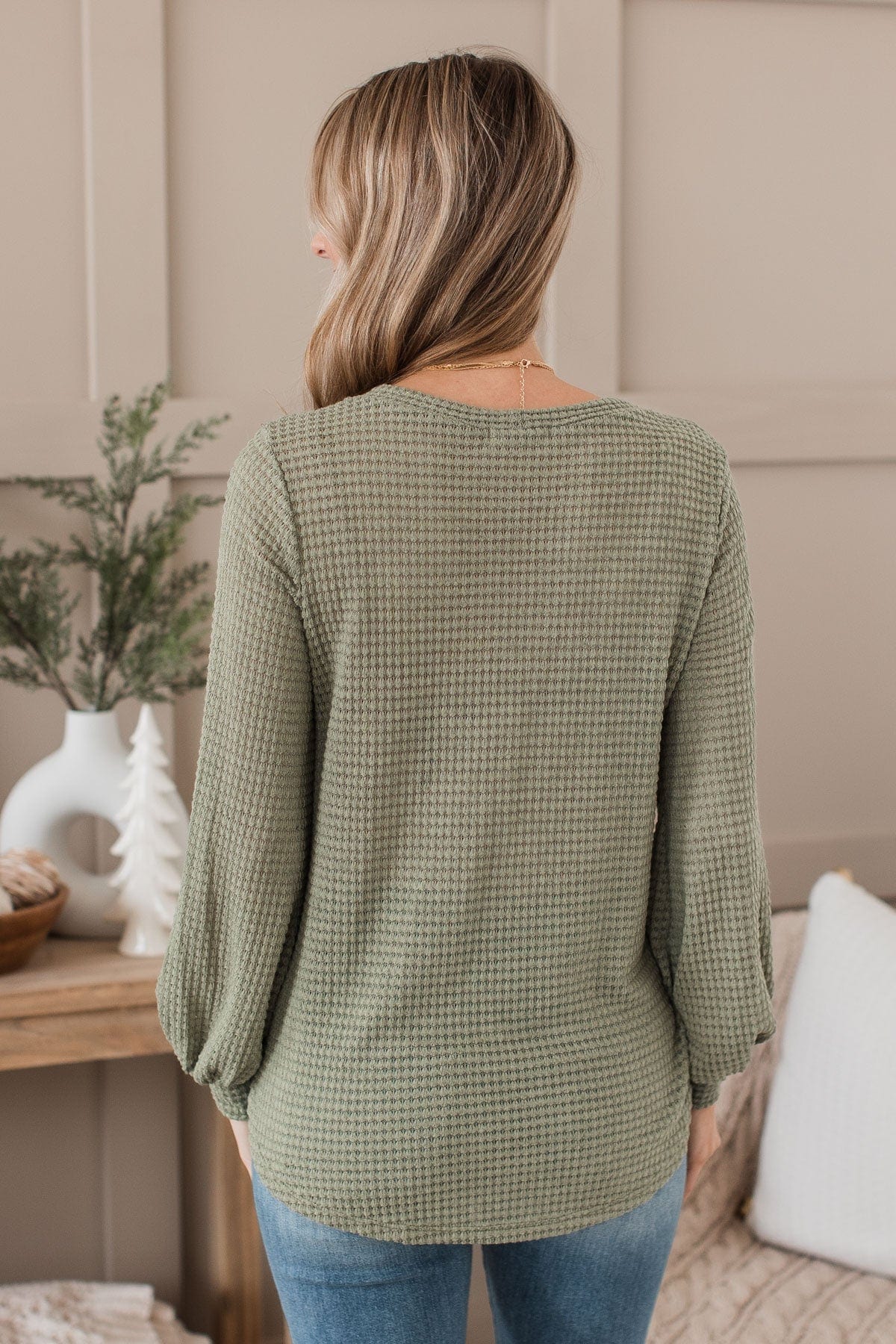 Want To Be Loved Knit Top- Sage - Image 7
