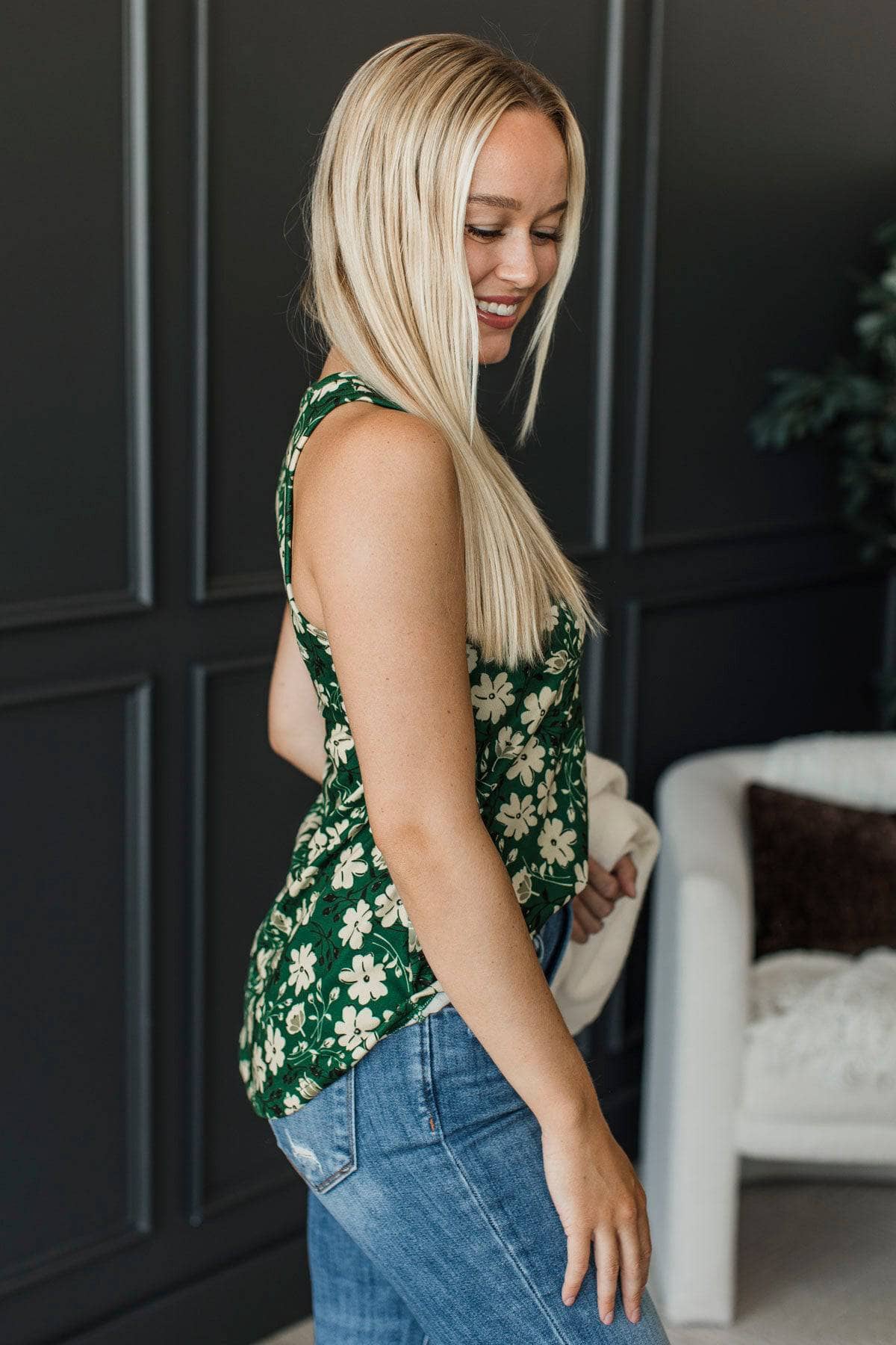 Wanting Attention Floral Tank Top- Green - Image 6