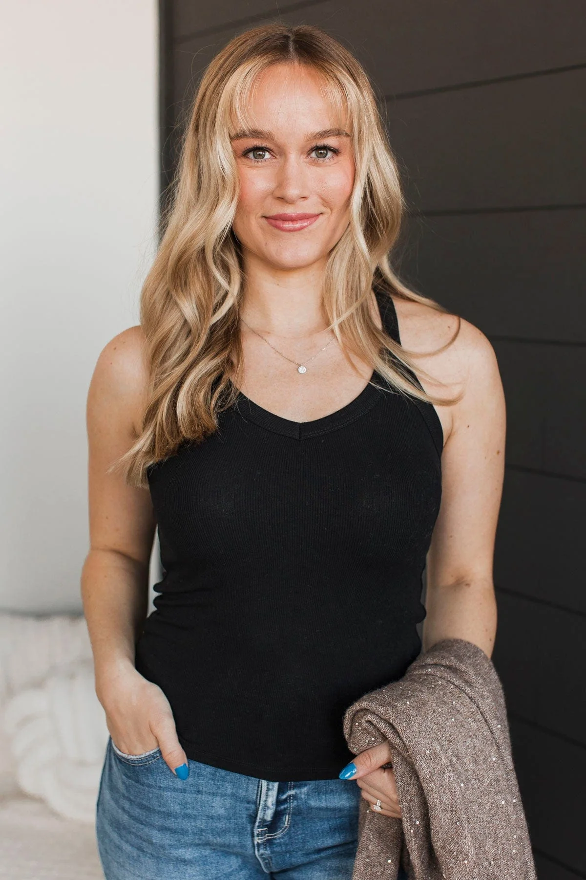 Wanting Everything Ribbed Tank Top- Black - Image 4