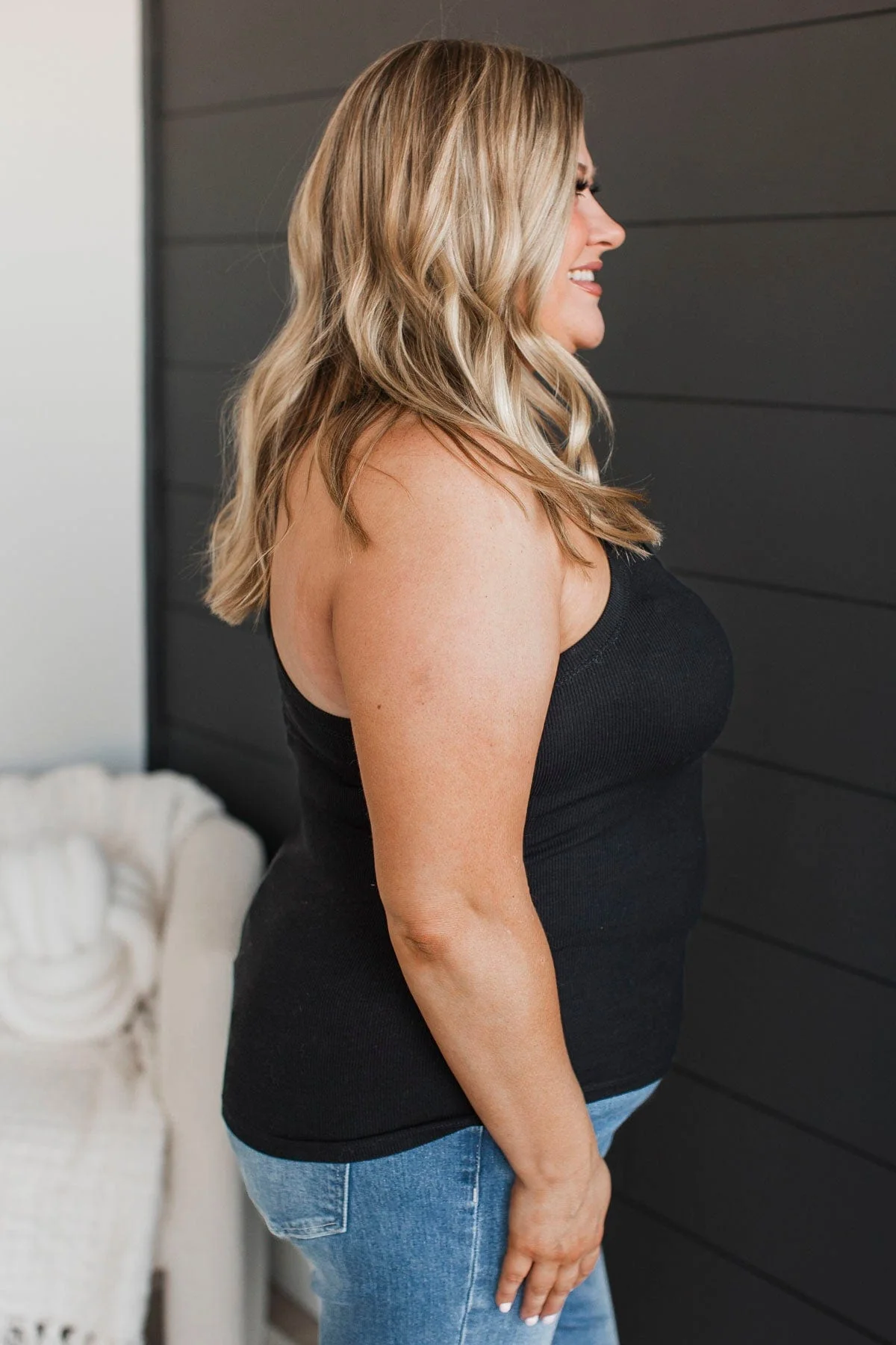 Wanting Everything Ribbed Tank Top- Black - Image 5