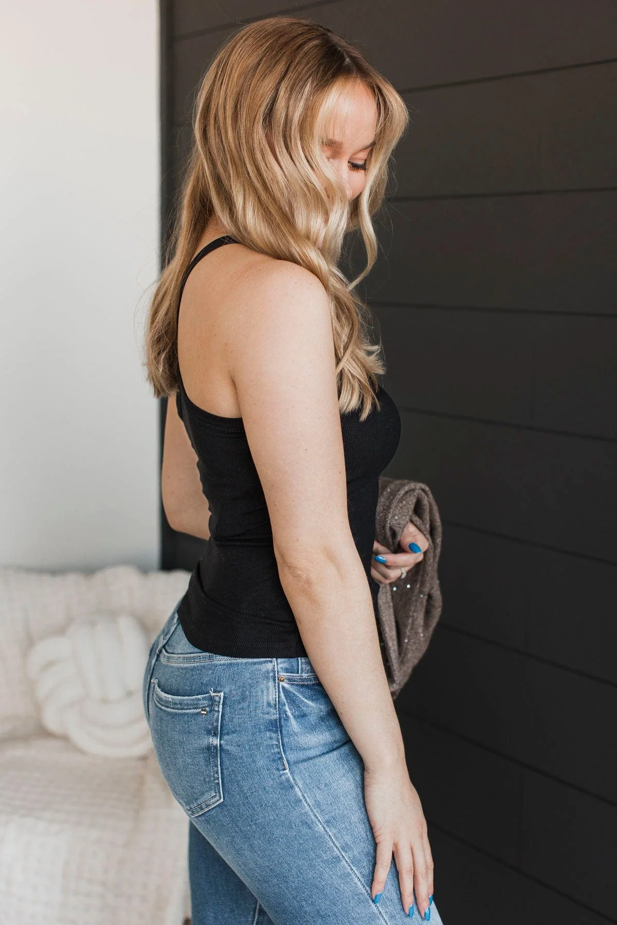 Wanting Everything Ribbed Tank Top- Black - Image 6