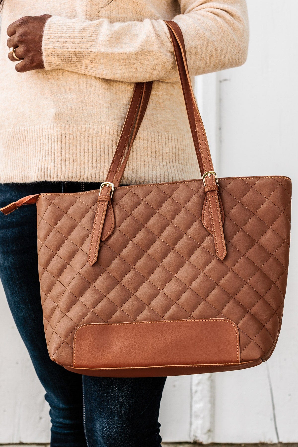 Wanting More Quilted Purse- Tan - Image 4