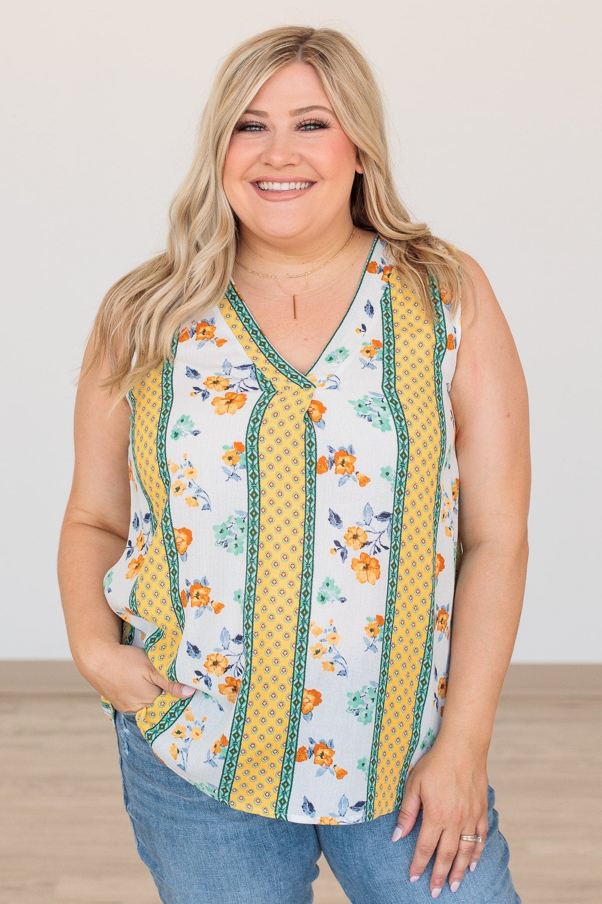 Wanting The World V-Neck Top- Ivory